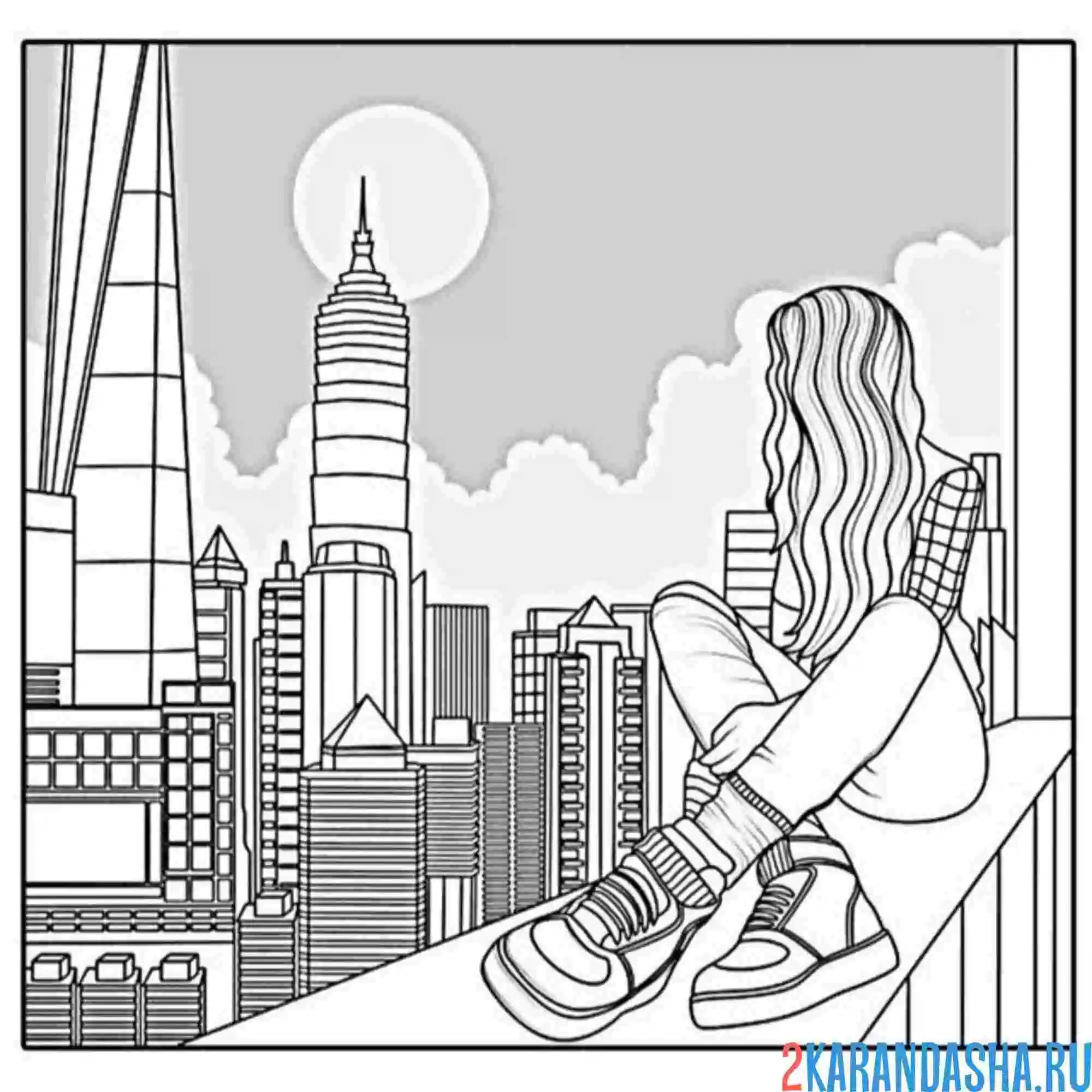 Раскраска эстетика небоскребы