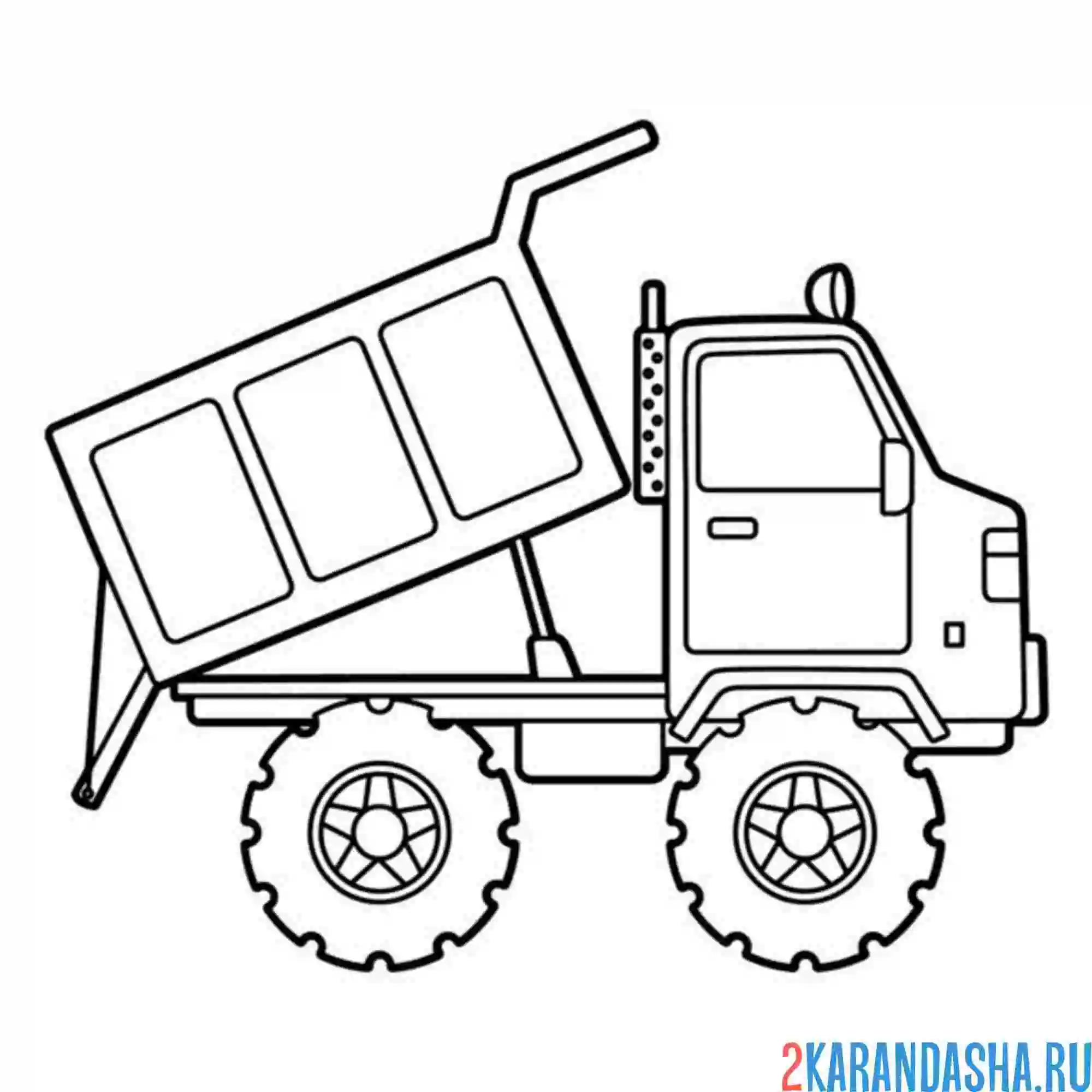 Раскраска игрушечный самосвал