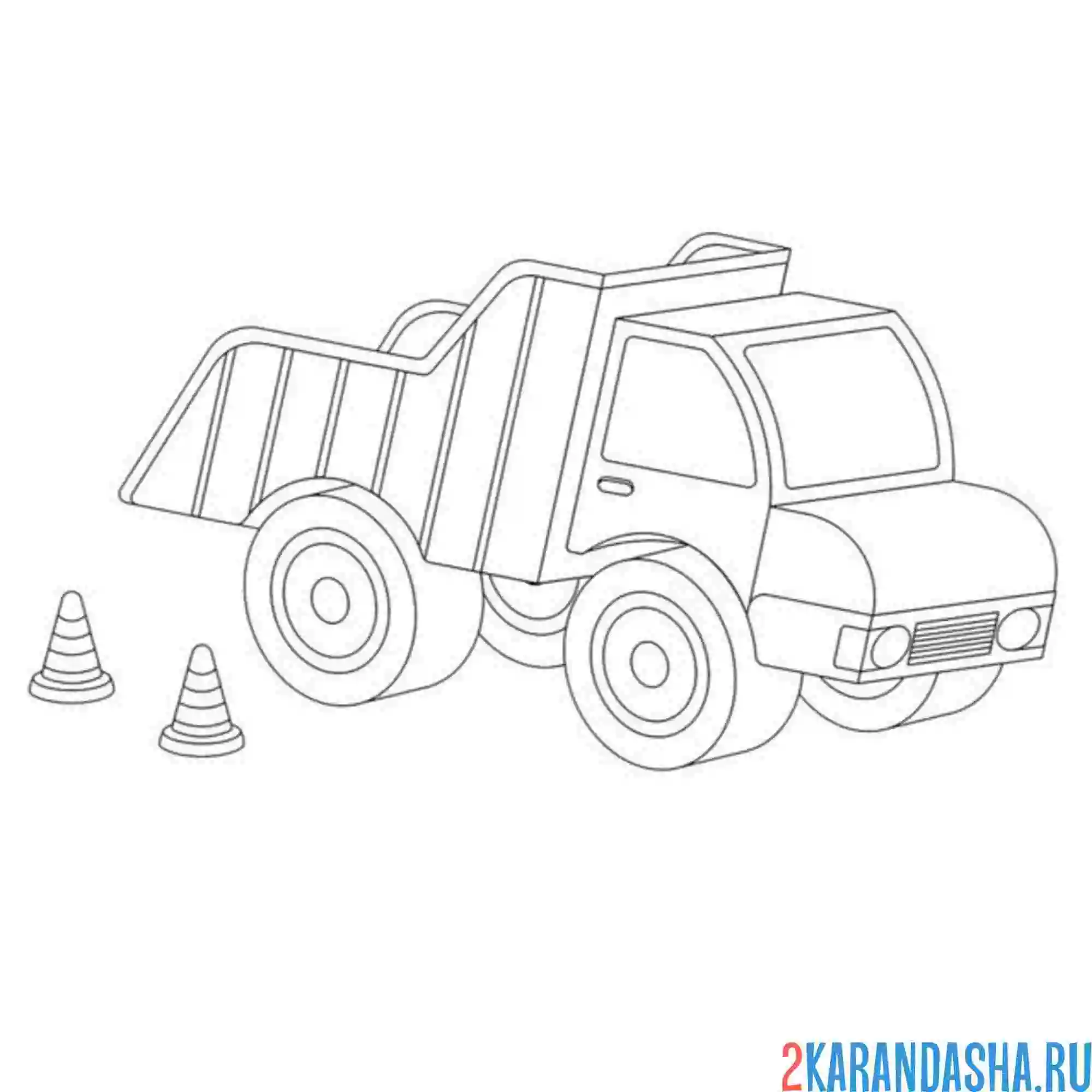 Раскраска самосвал с фишками