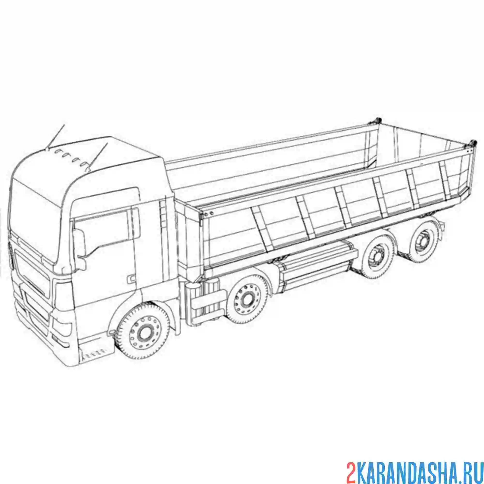 Раскраска длинномер самосвал