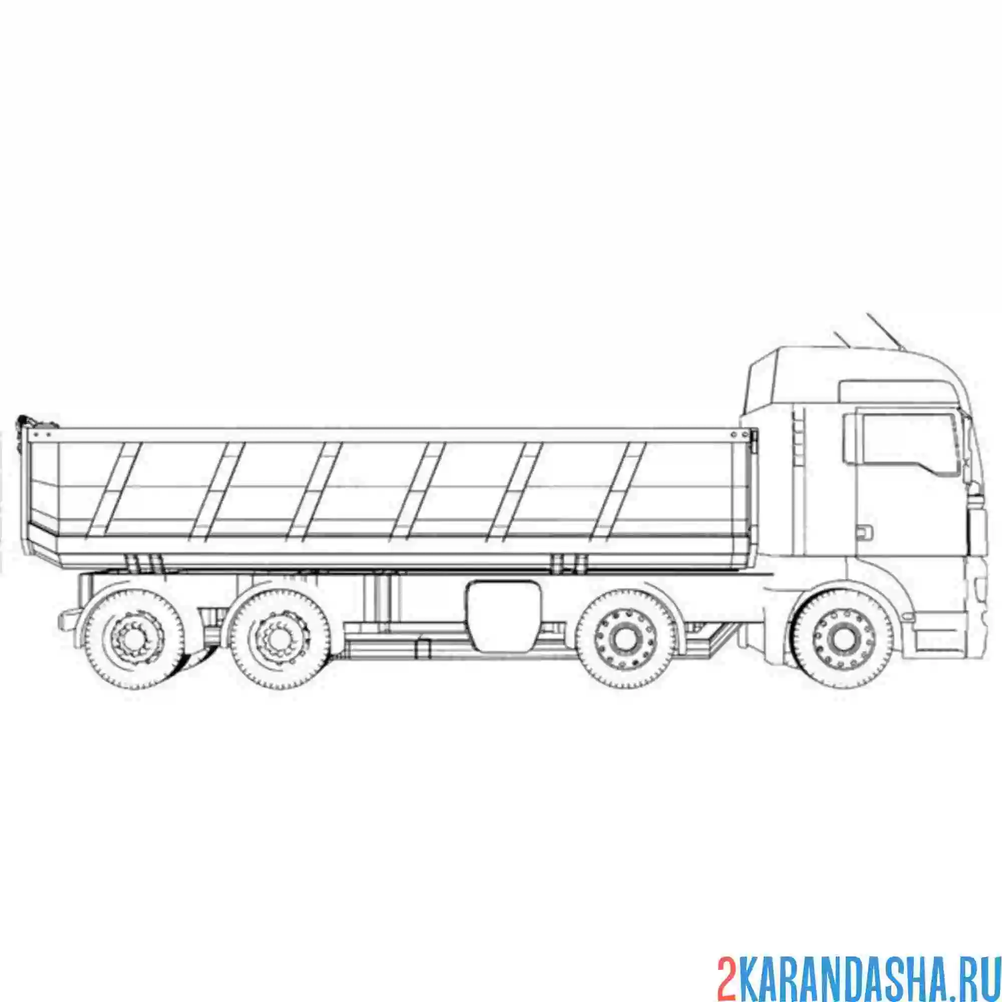 Раскраска самосвал длинный