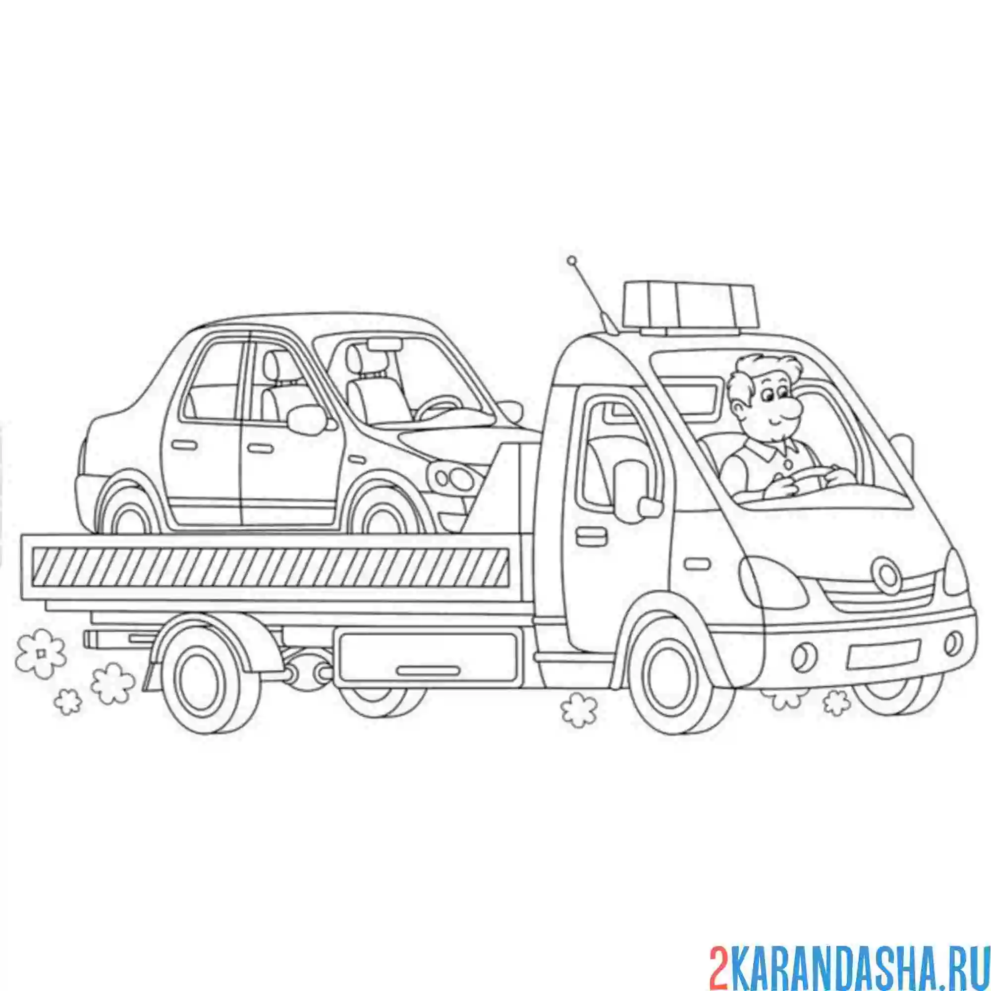 Раскраска эвакуатор