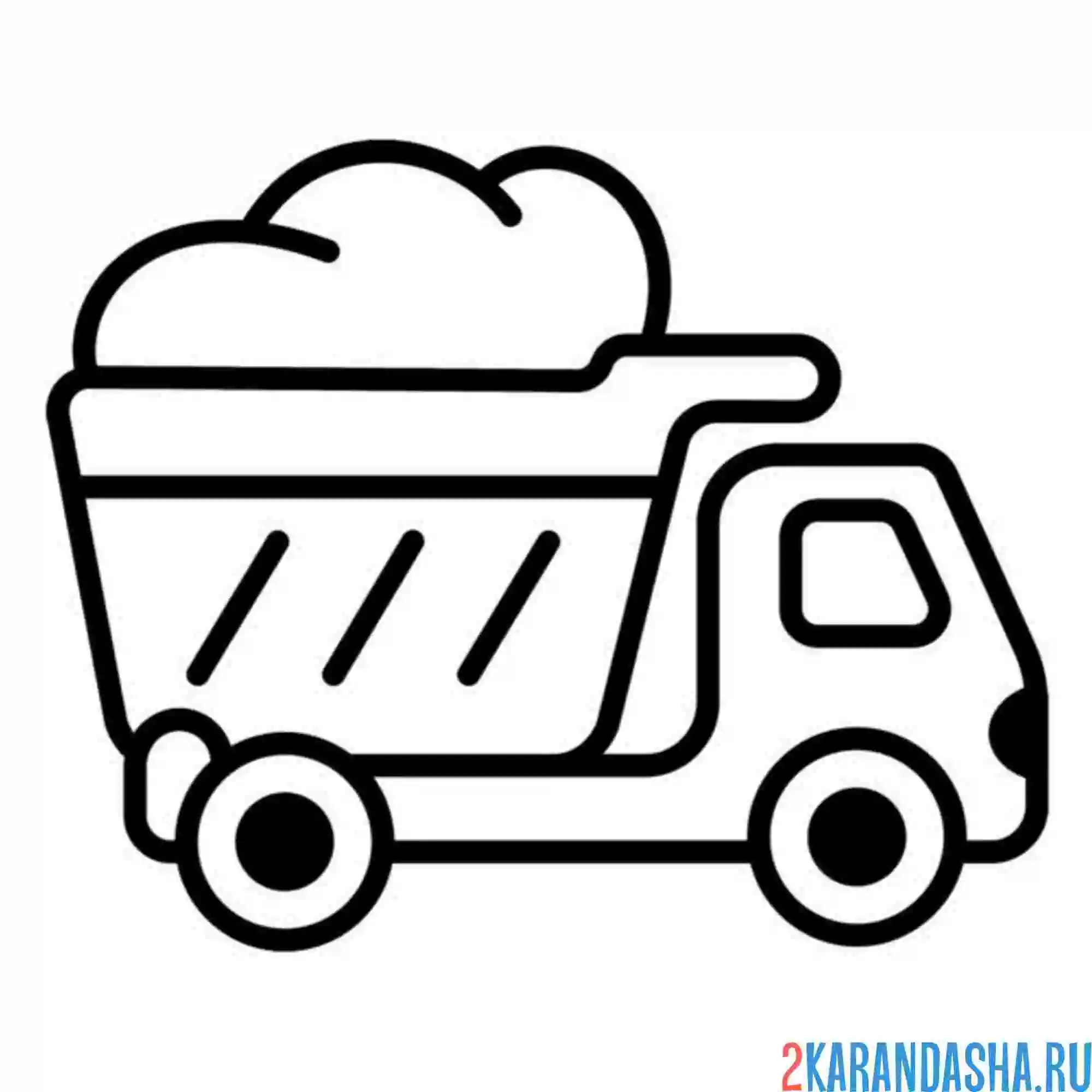 Раскраска песок в самосвале грузовике