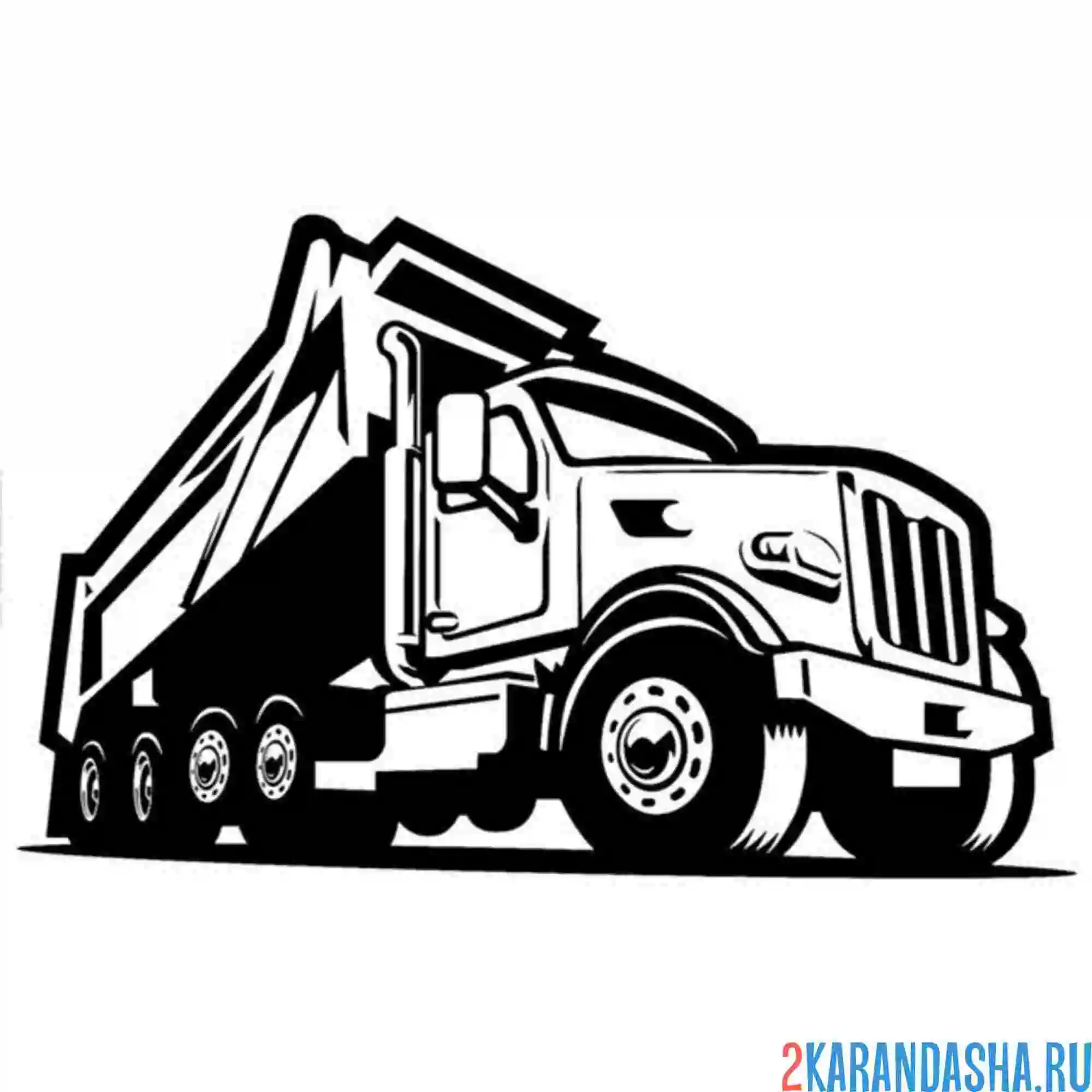 Раскраска самосвал американский