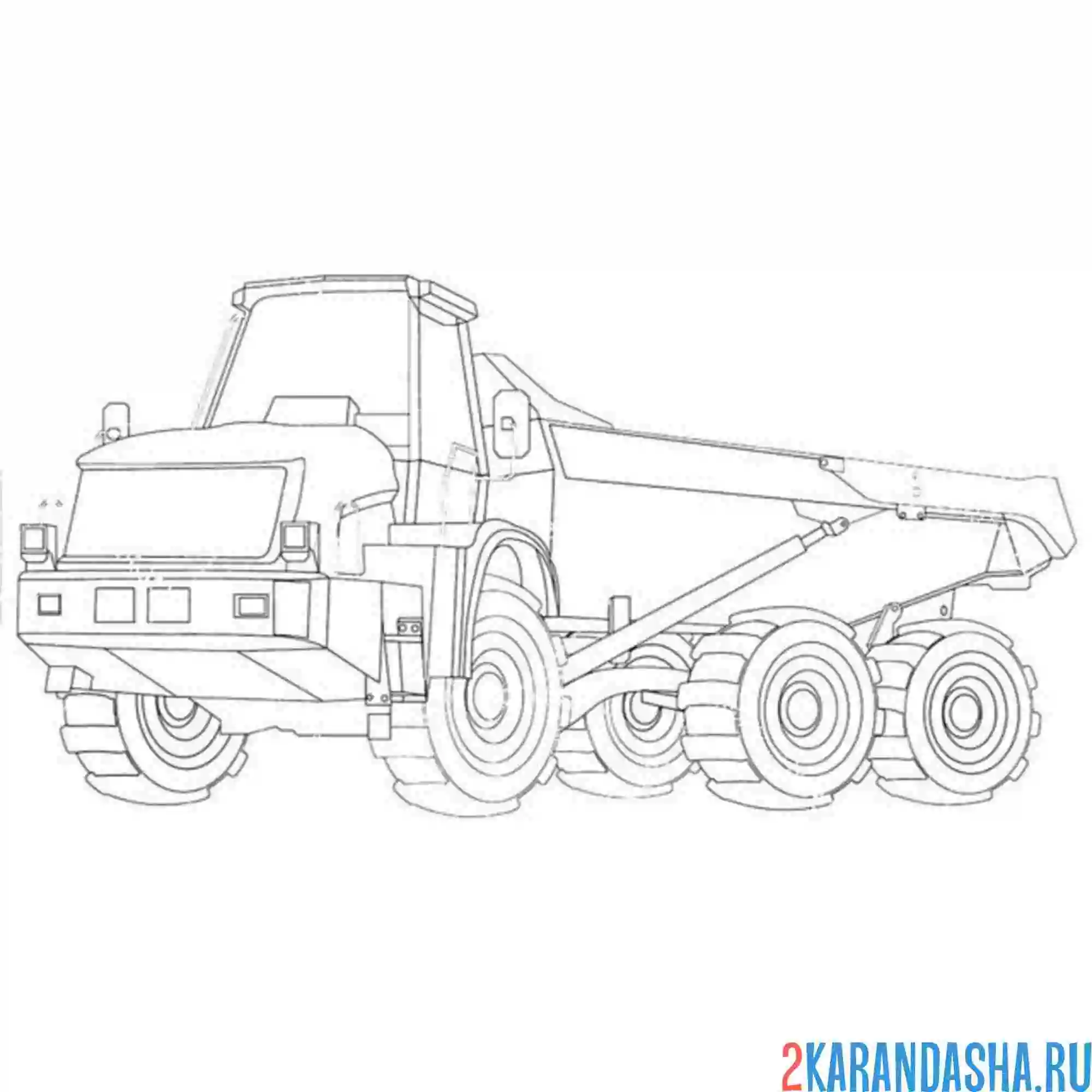 Раскраска автокран сложенный