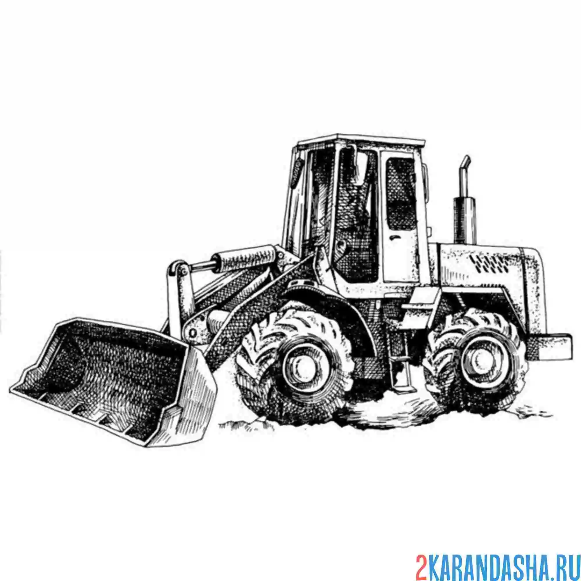 Раскраска трактор как экскаватор