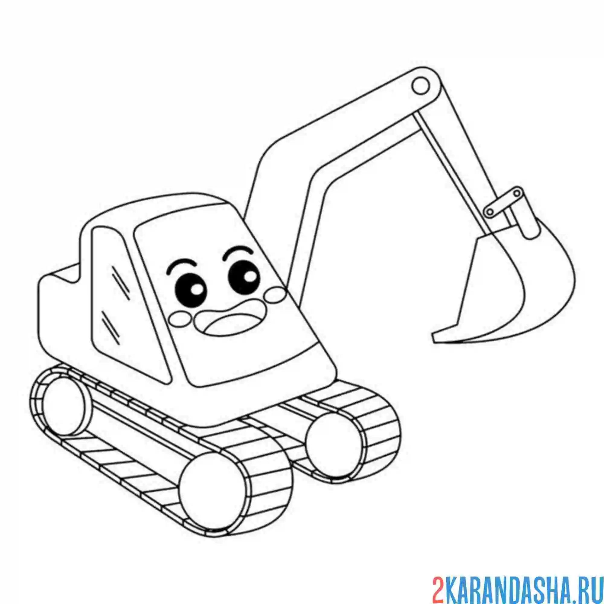 Раскраска мини экскаватор