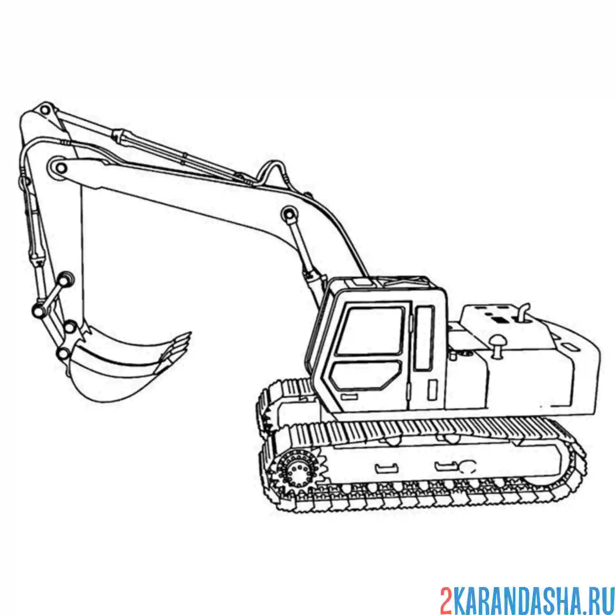 Раскраска экскаватор в работе