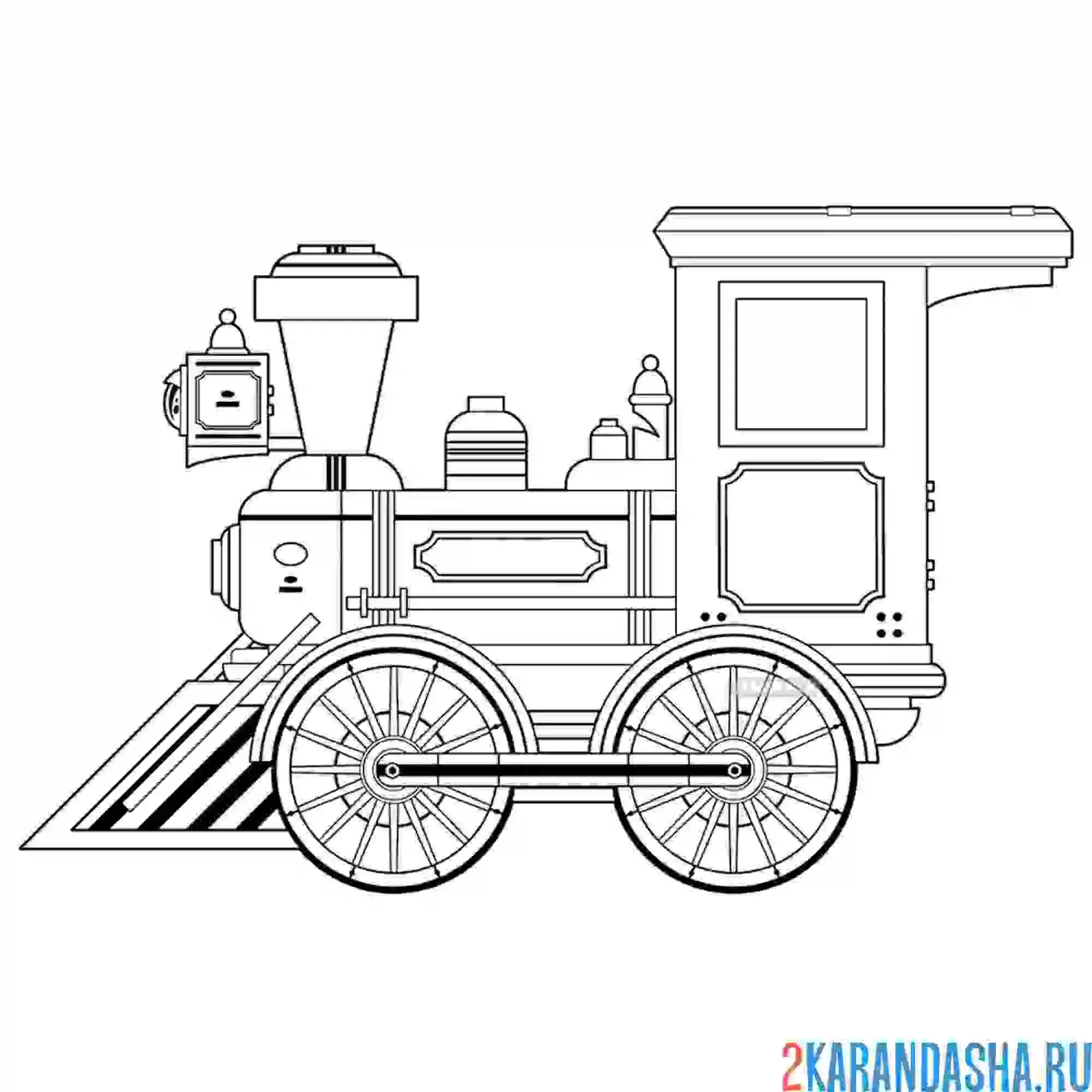 Раскраска поезд вид сбоку