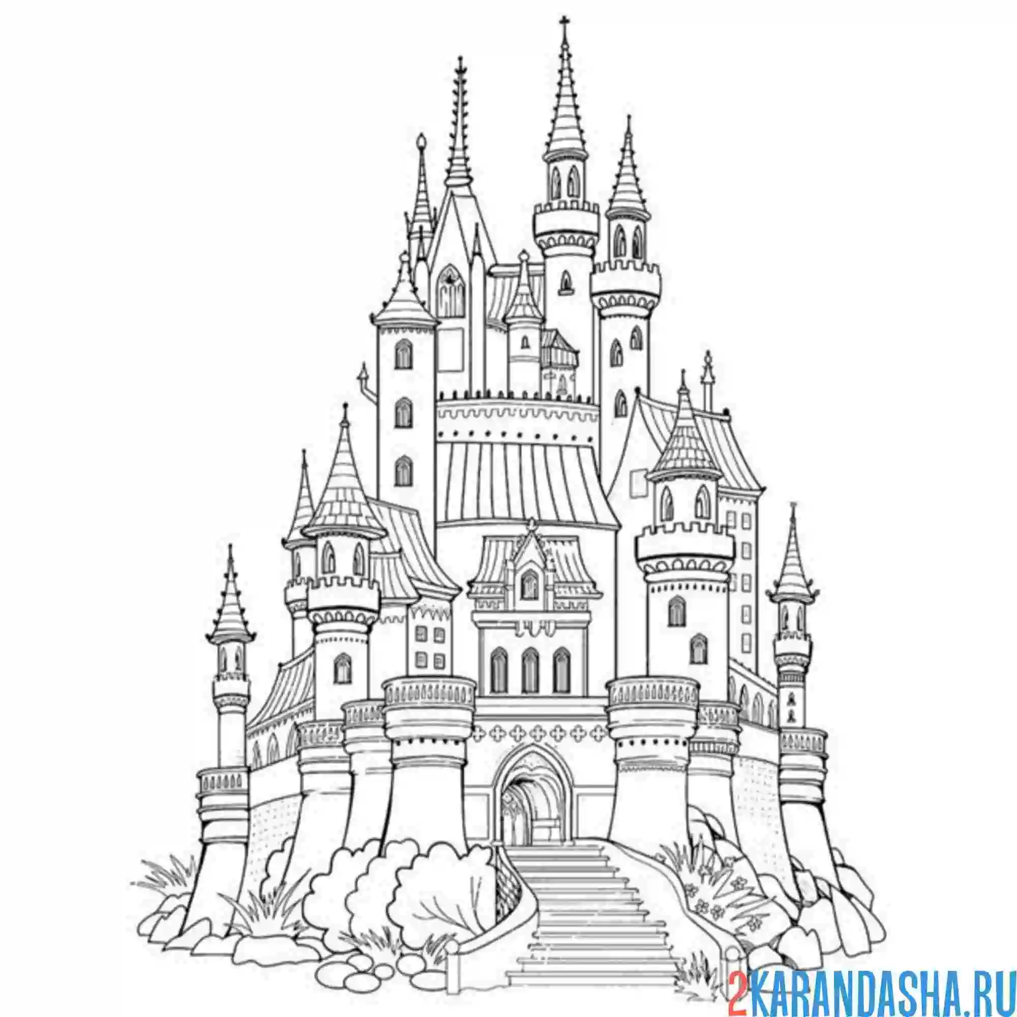 Раскраска большой замок