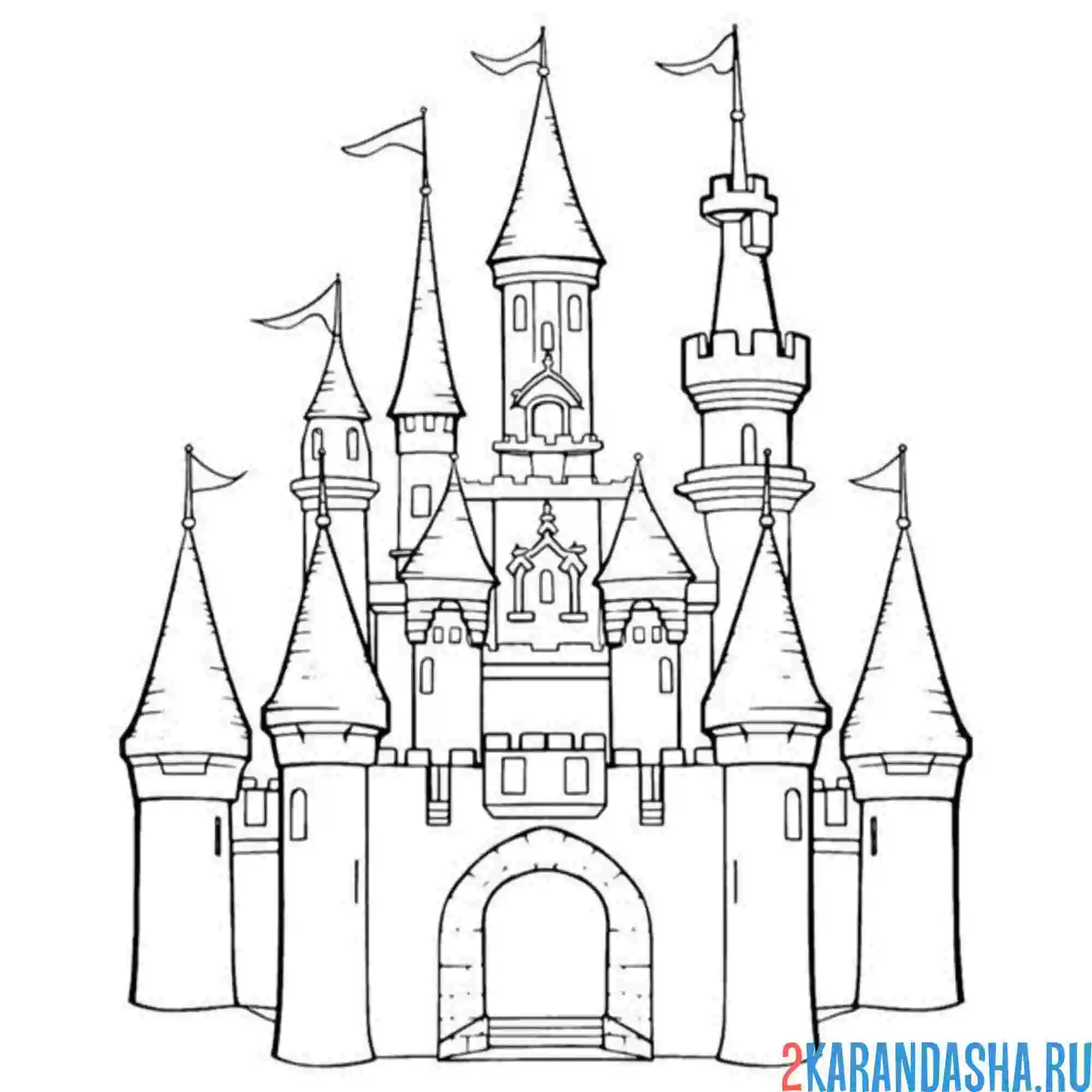 Раскраска замок для принцессы