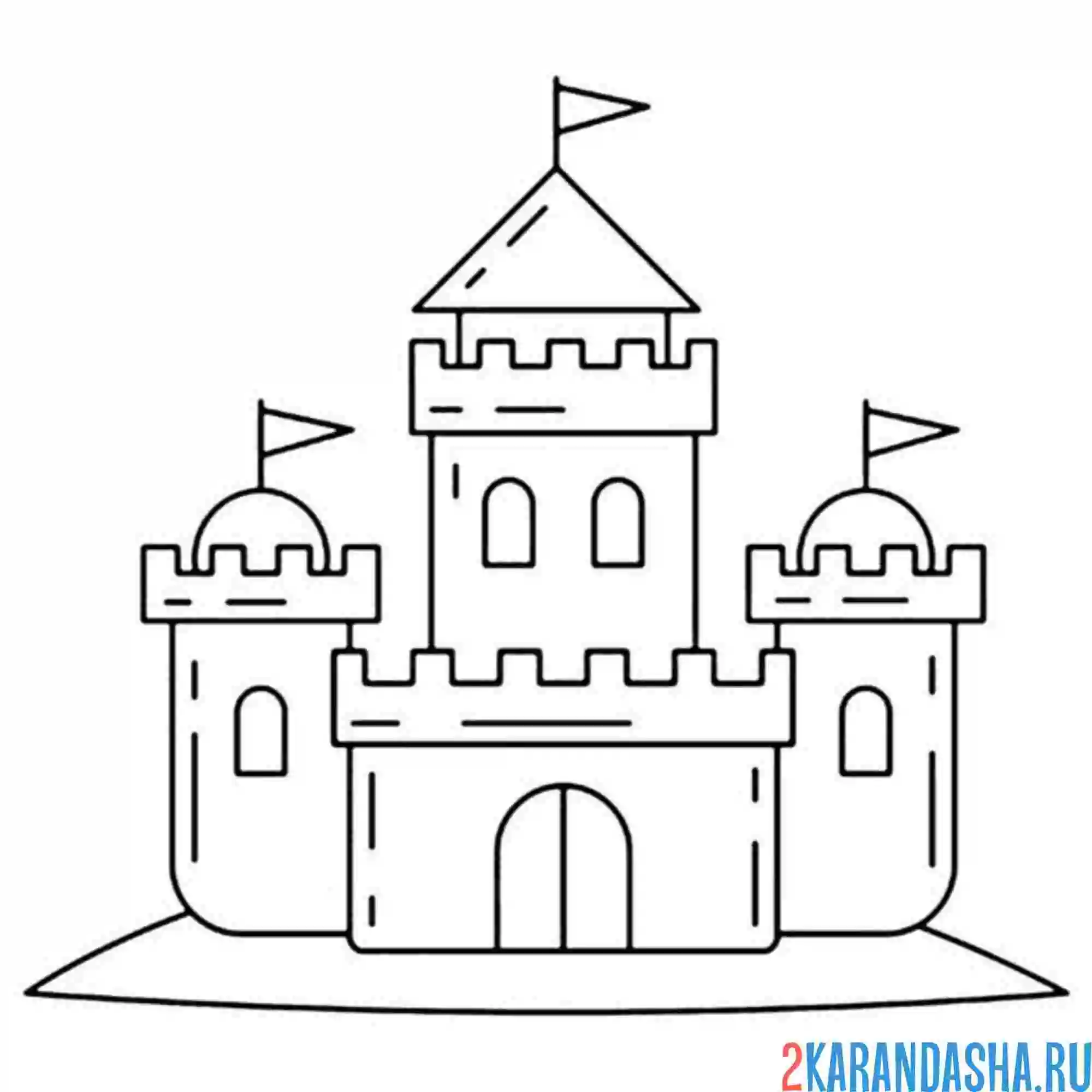 Раскраска городской замок