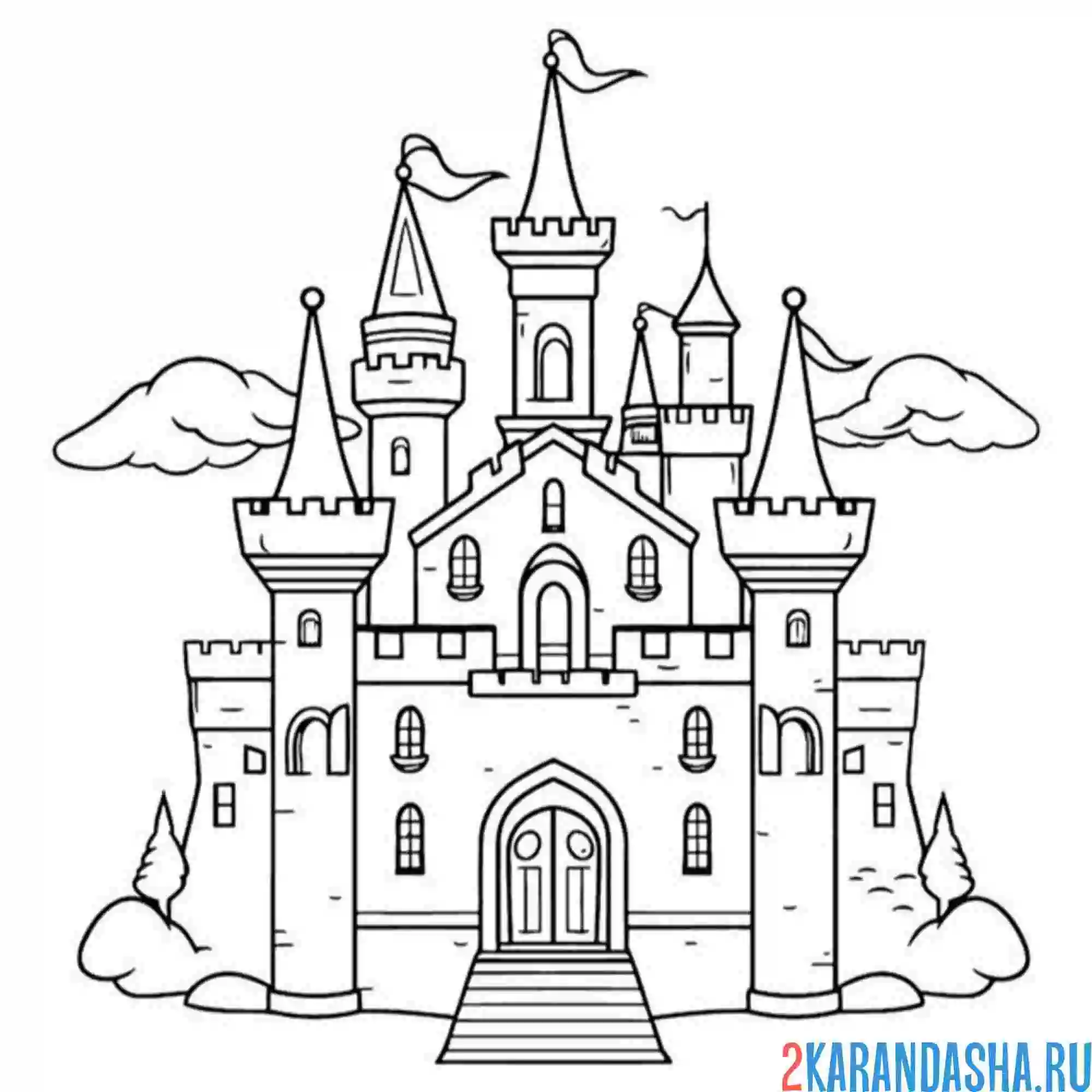 Раскраска горный замок