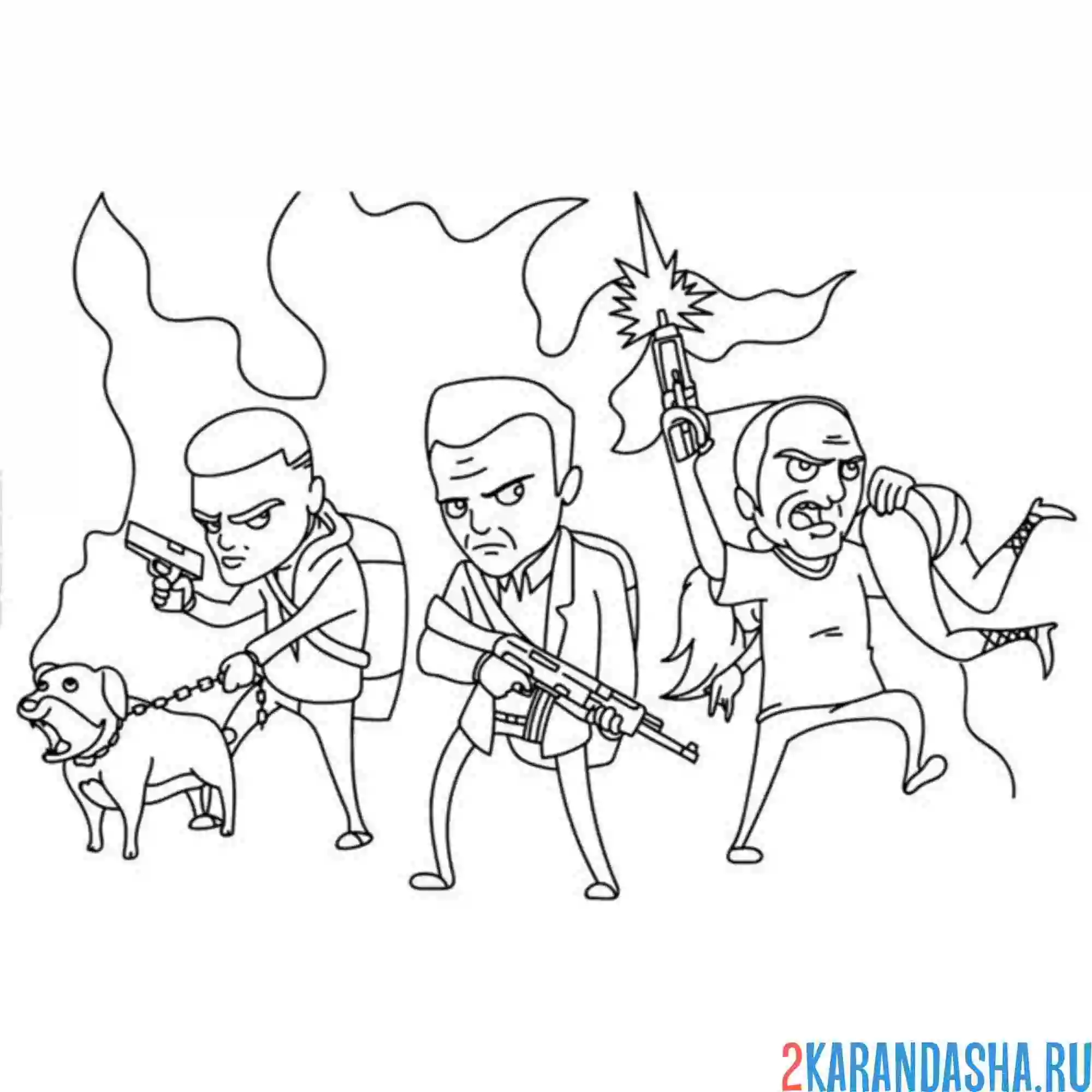 Раскраска гта (gta) банда