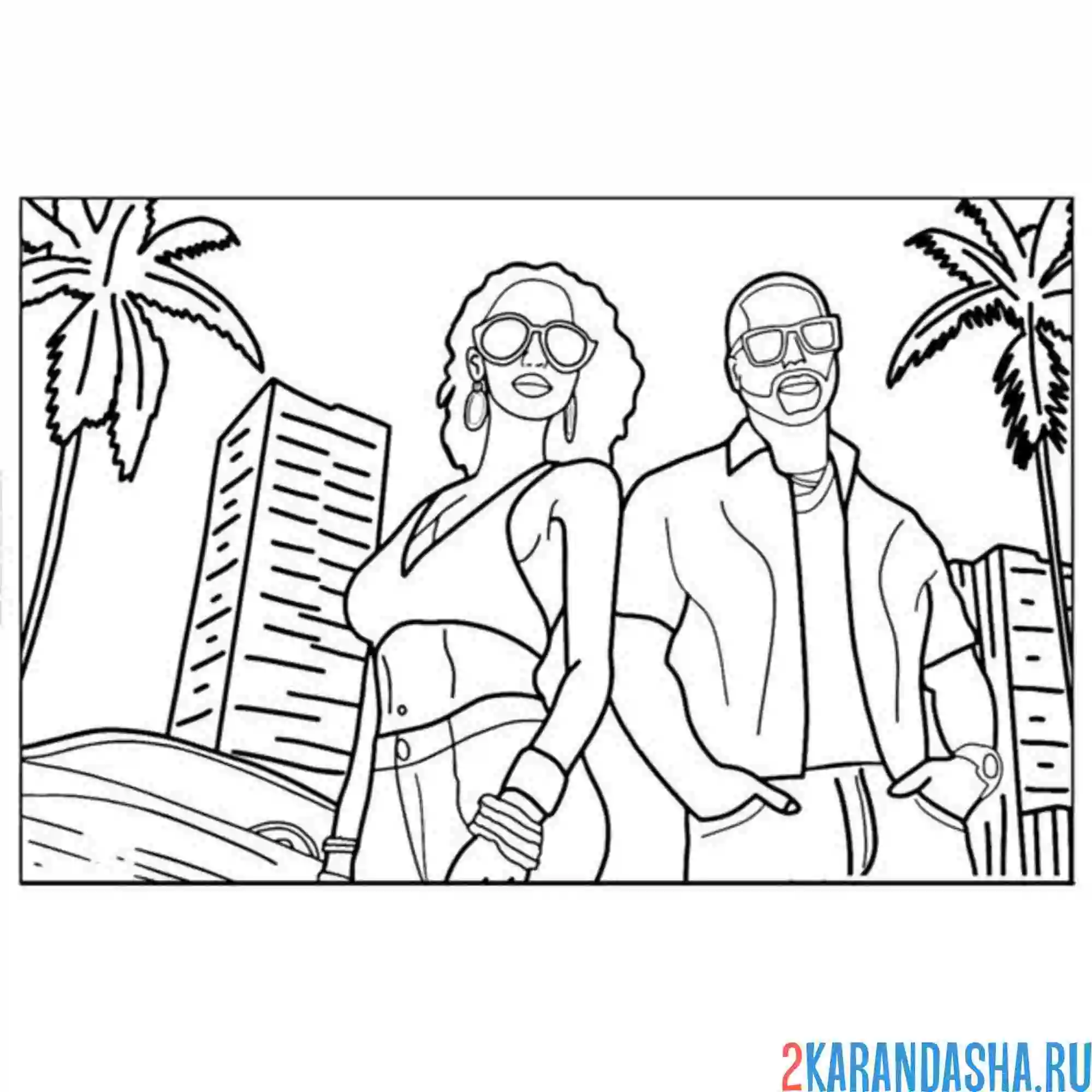 Раскраска гта (gta) майями