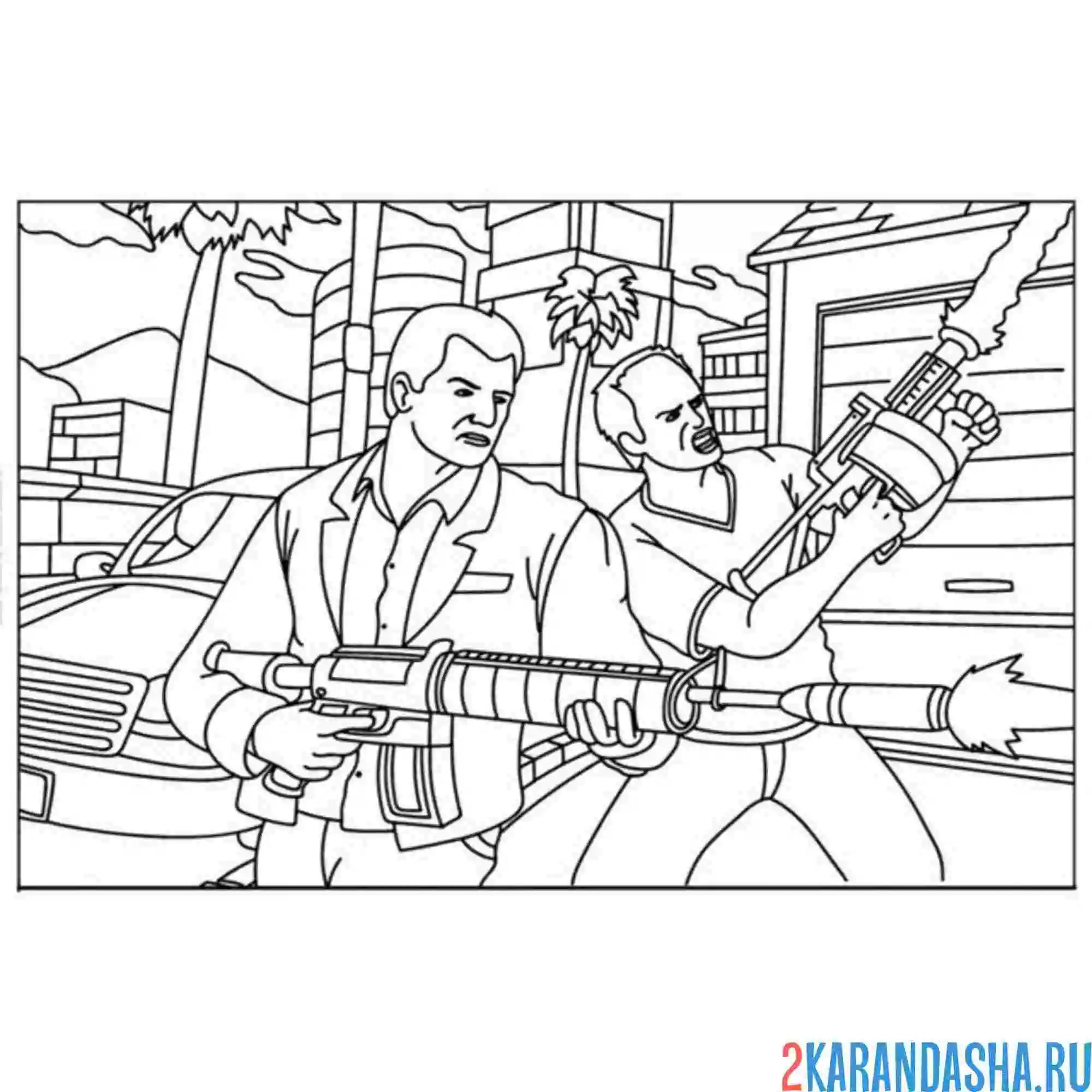 Раскраска бойня гта (gta)