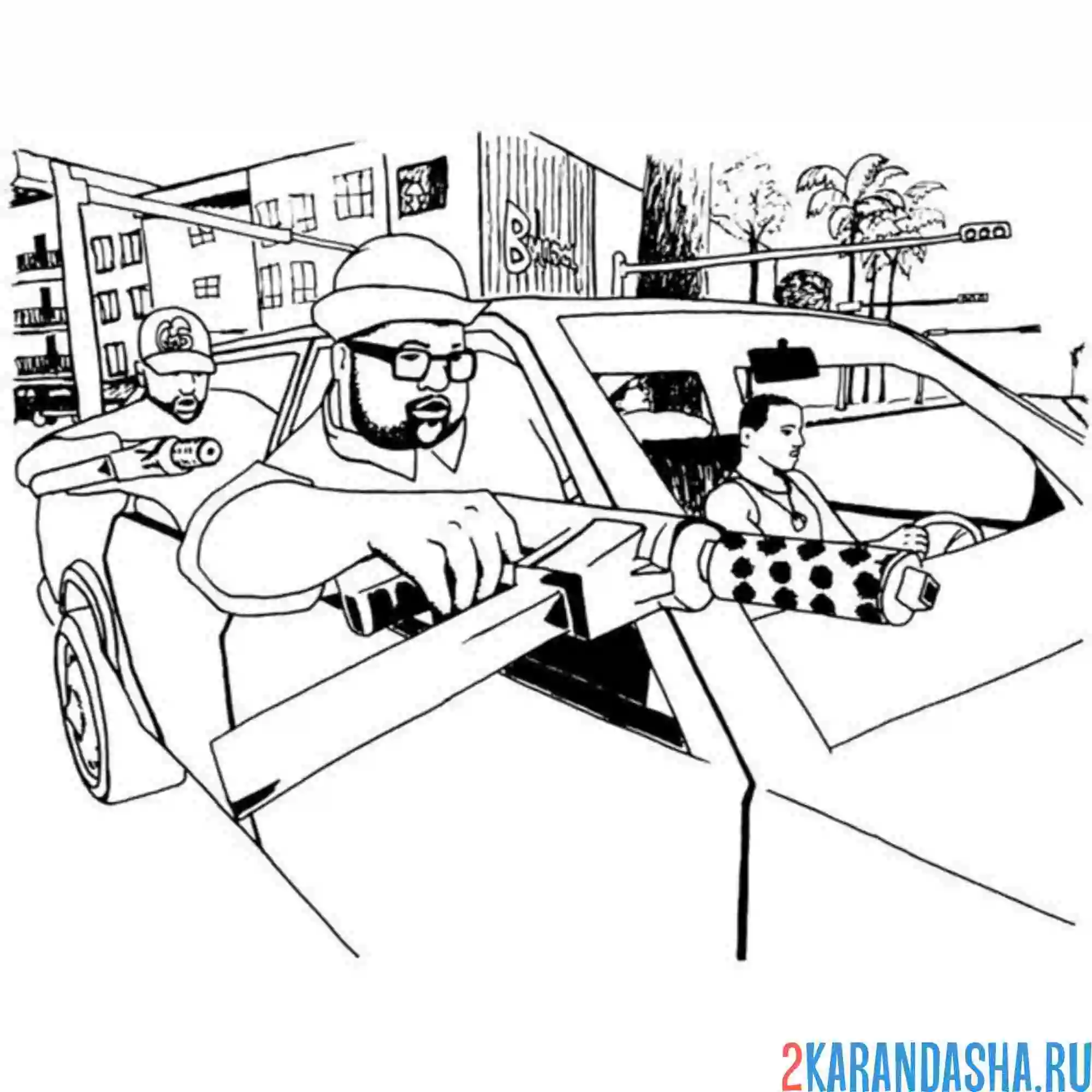 Раскраска гта (gta) стрельба