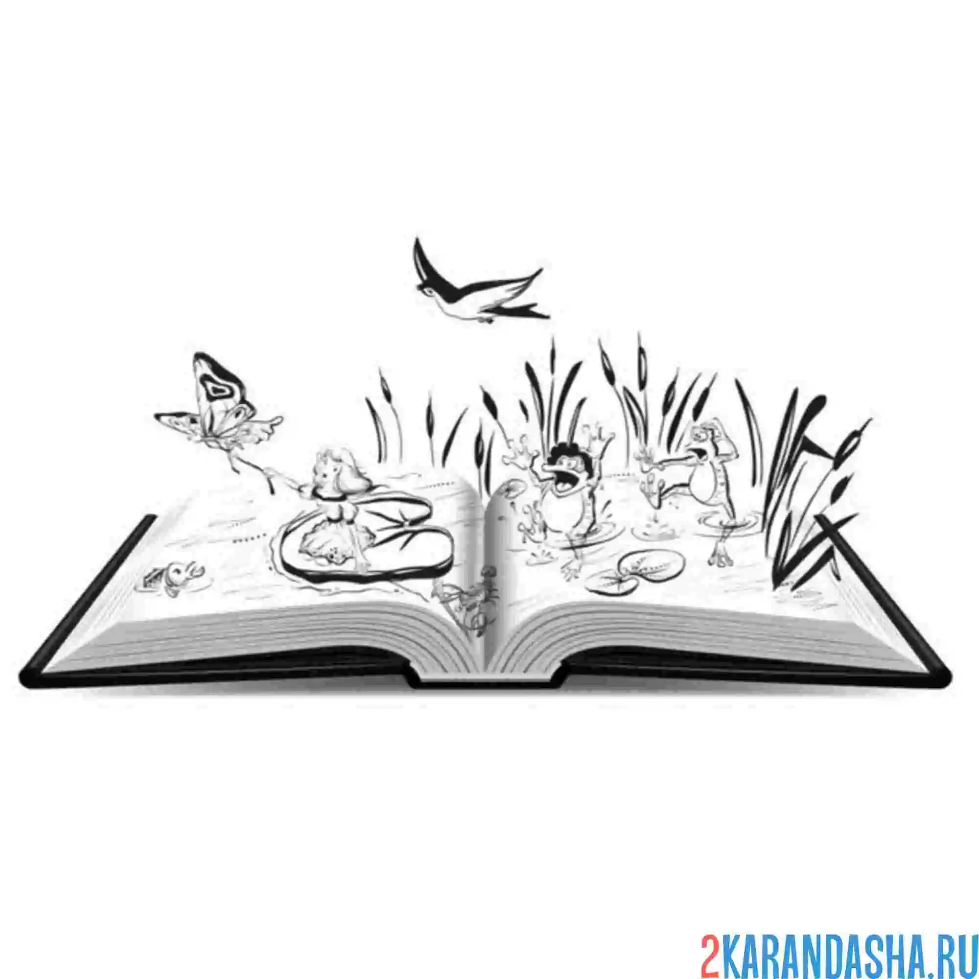 Раскраска дюймовочка книга