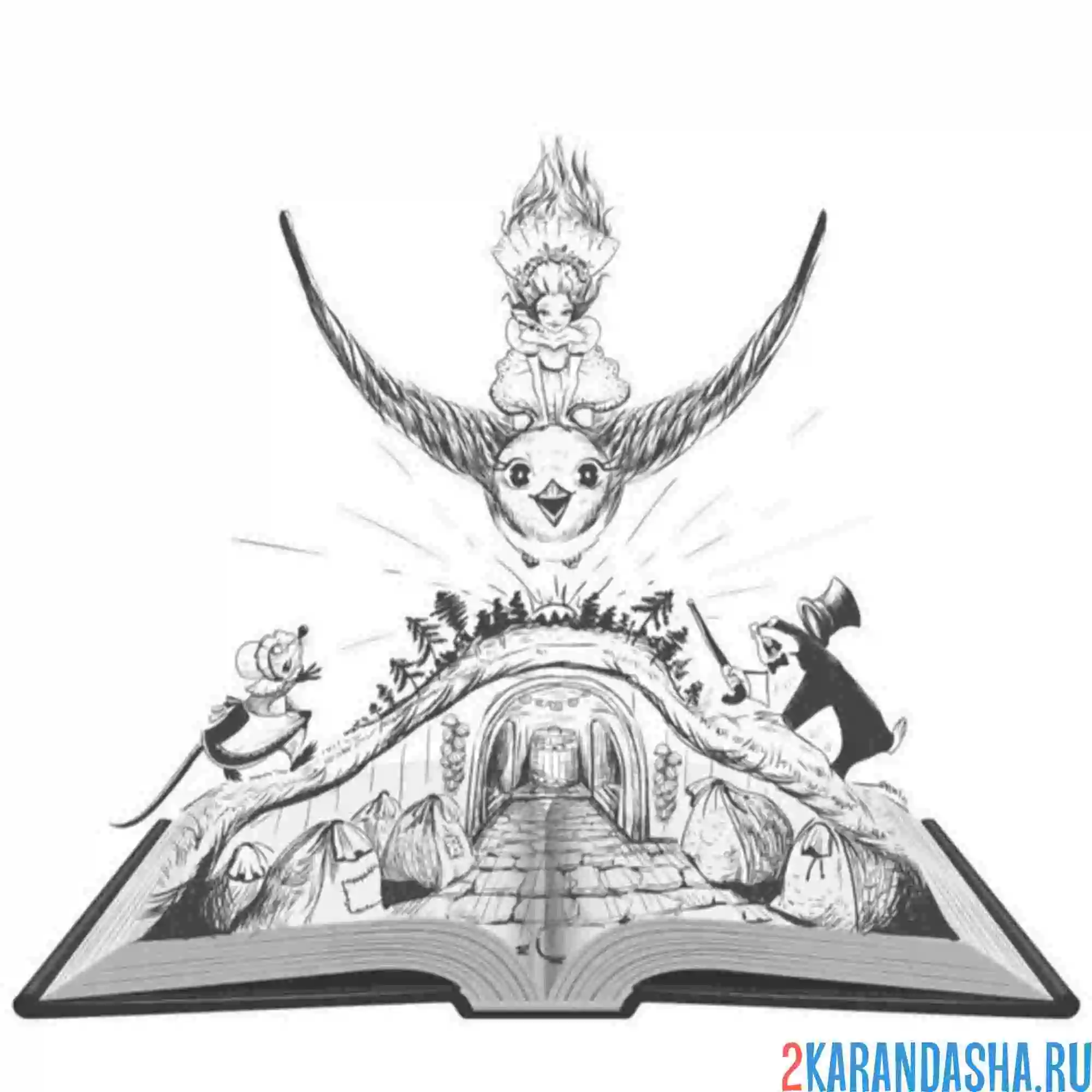 Раскраска книга иллюстрация дюймовочка