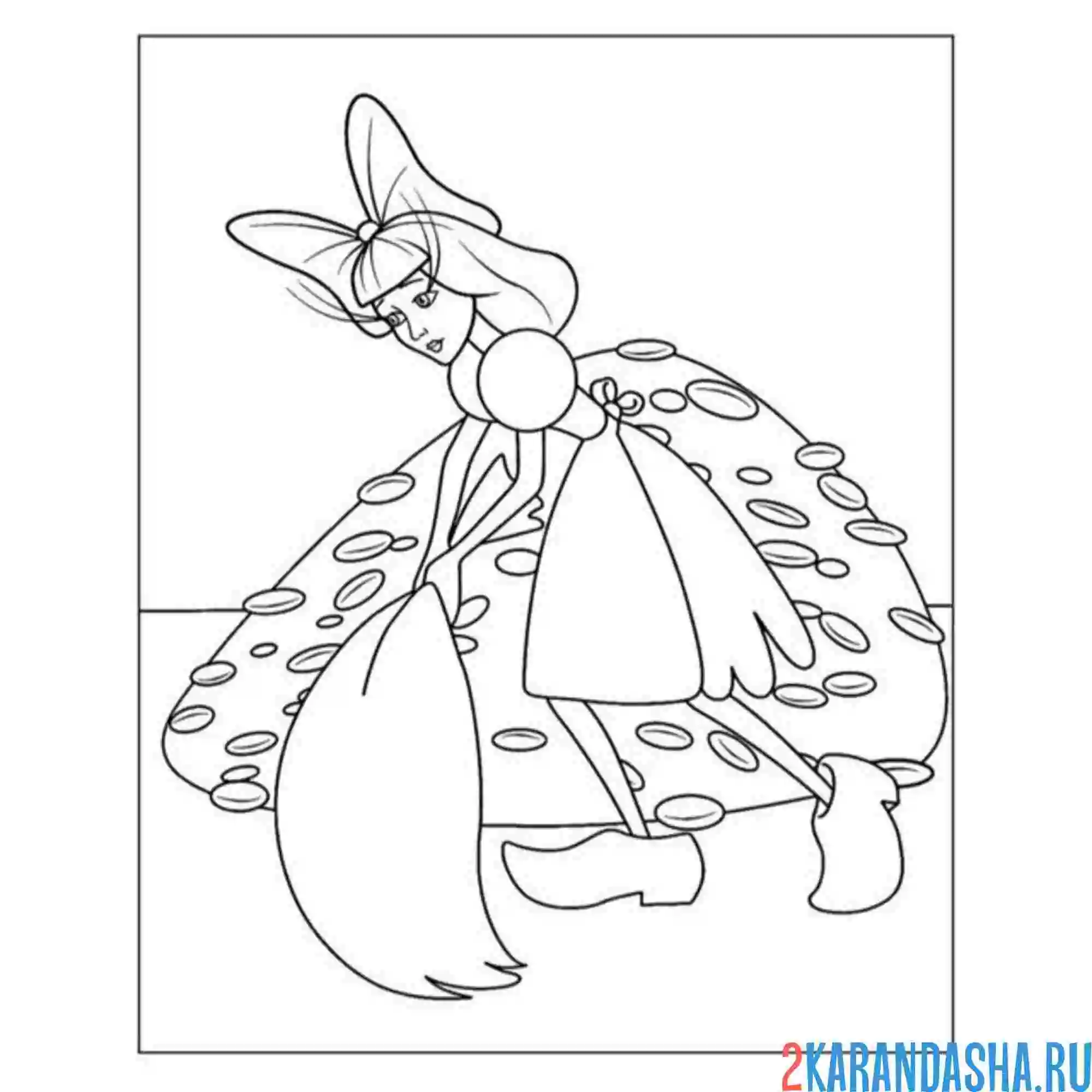 Раскраска дюймовочка убирается