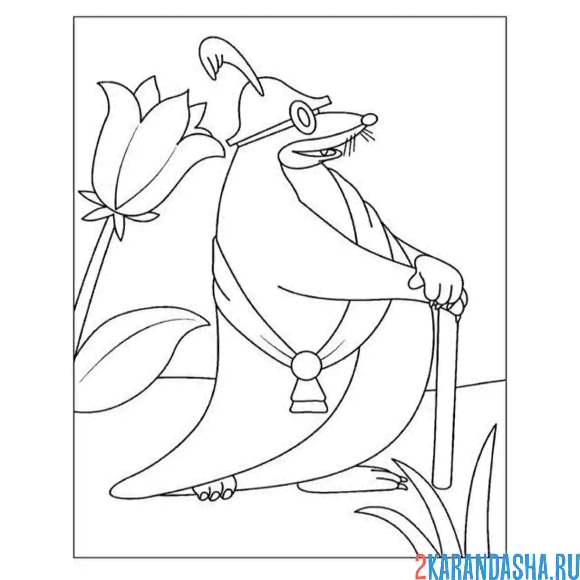 Раскраска важный крот