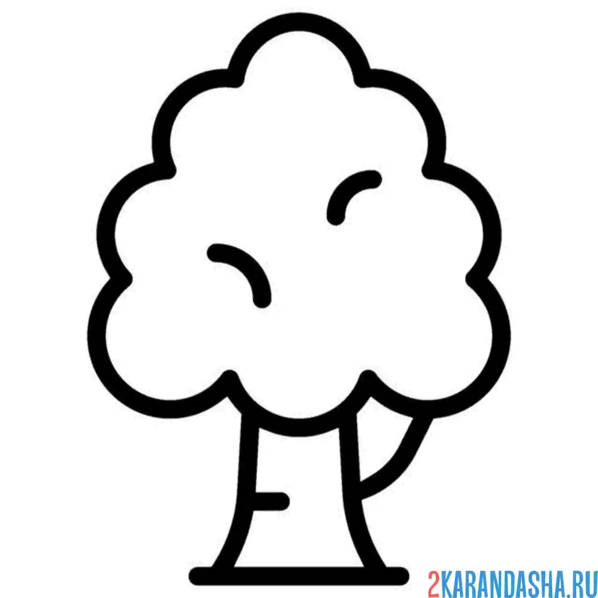 Раскраска береза для маленьких