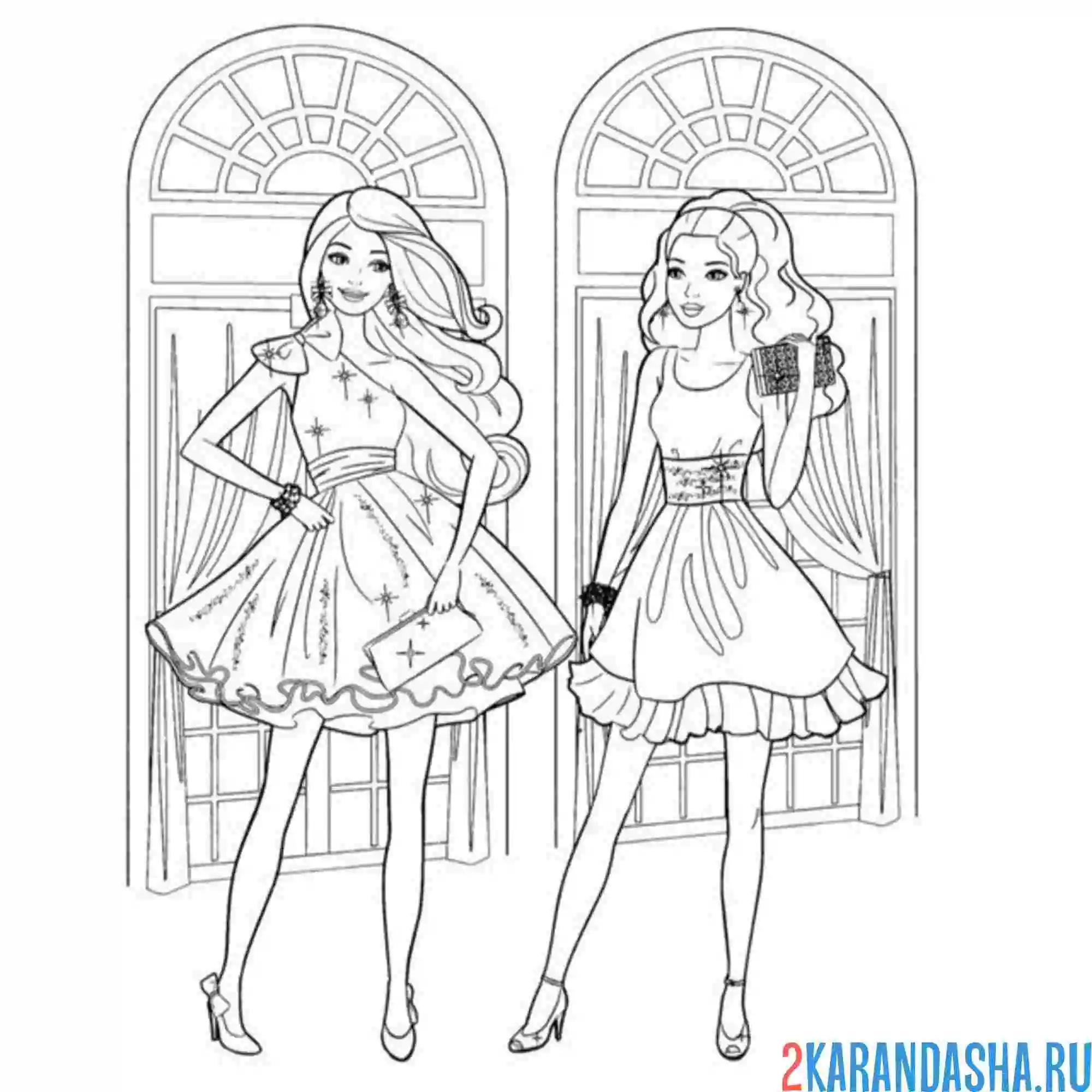 Раскраска барби модели