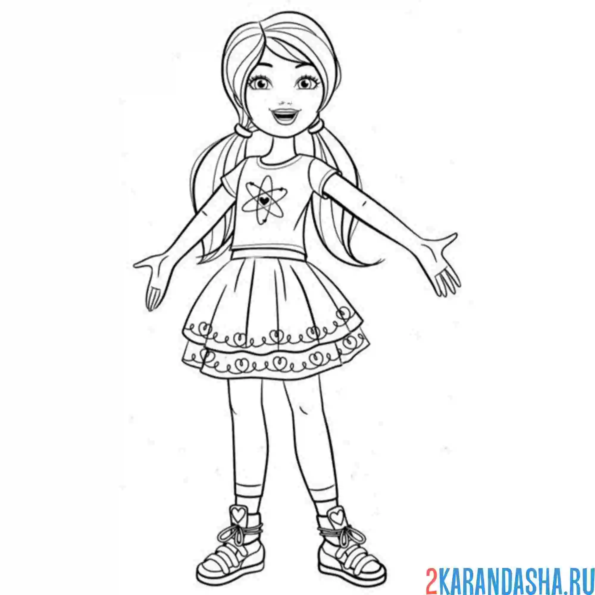 Раскраска барби подросток