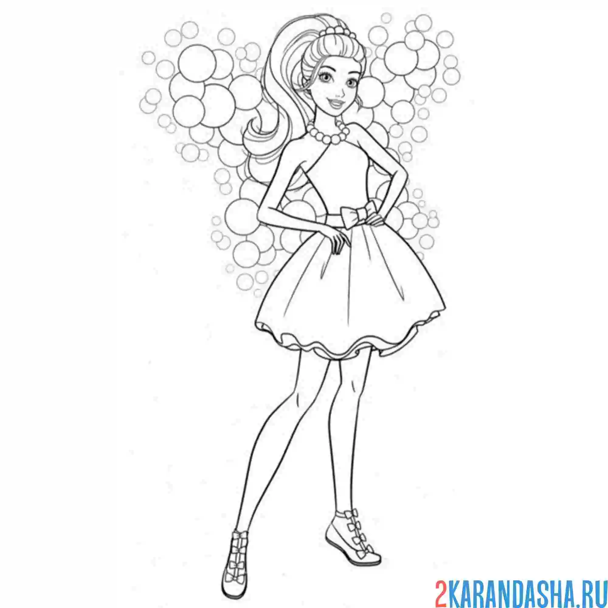 Раскраска барби фея с воздушными крыльями