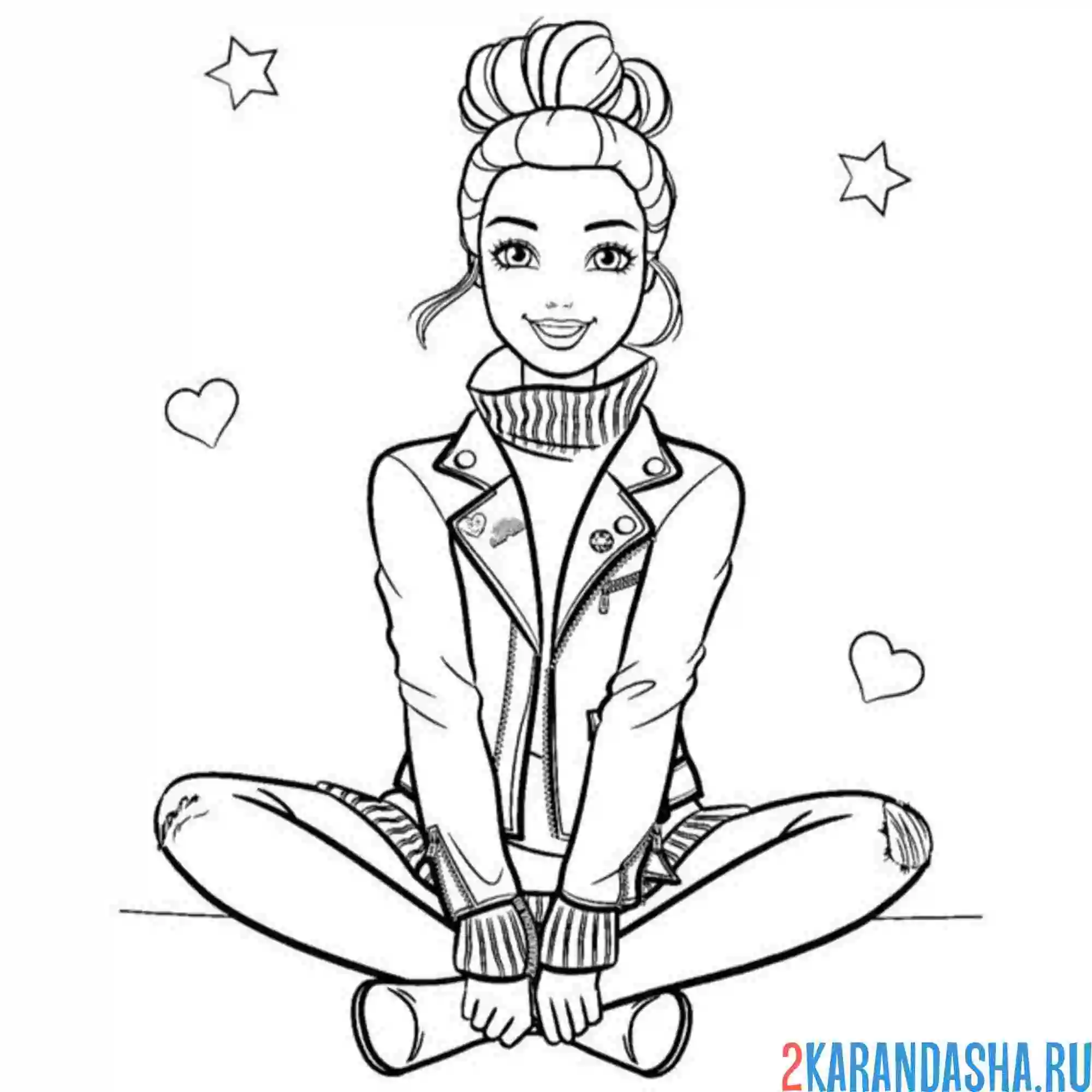 Раскраска барби в свитере