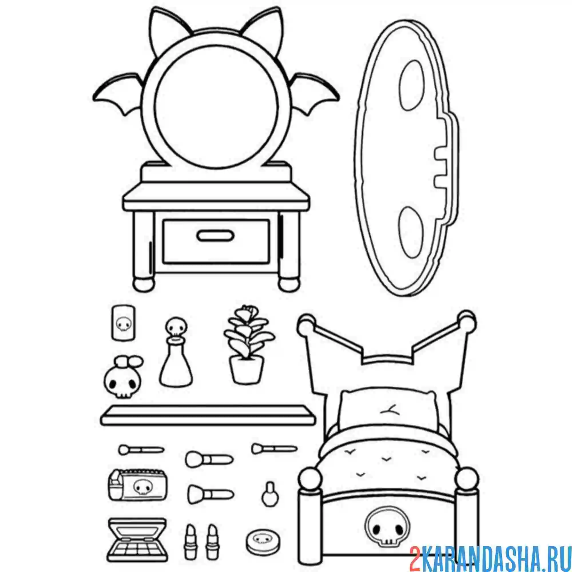 Раскраска тока бока мебель куроми