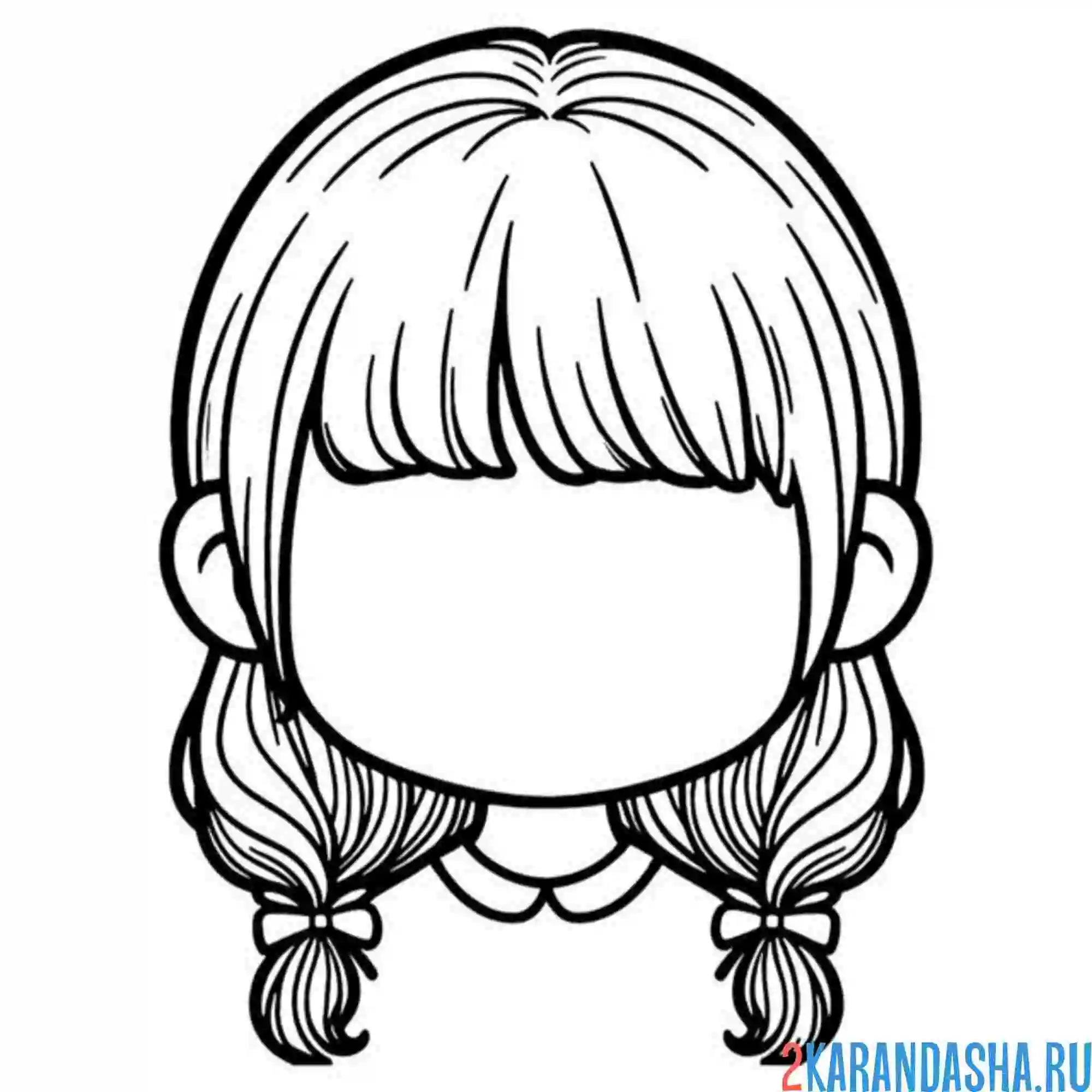 Раскраска прическа без лица тока бока