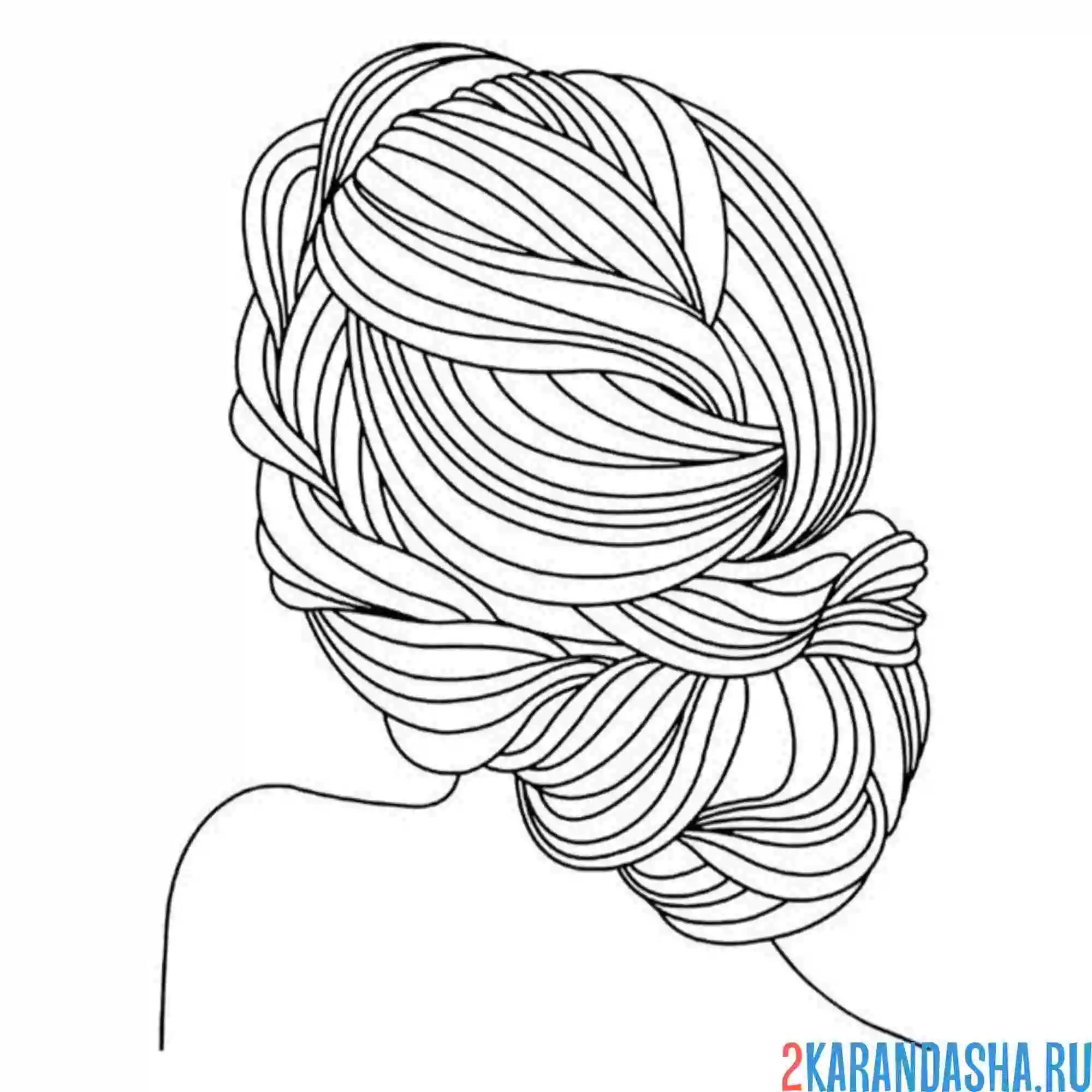 Раскраска прическа девушка волосы