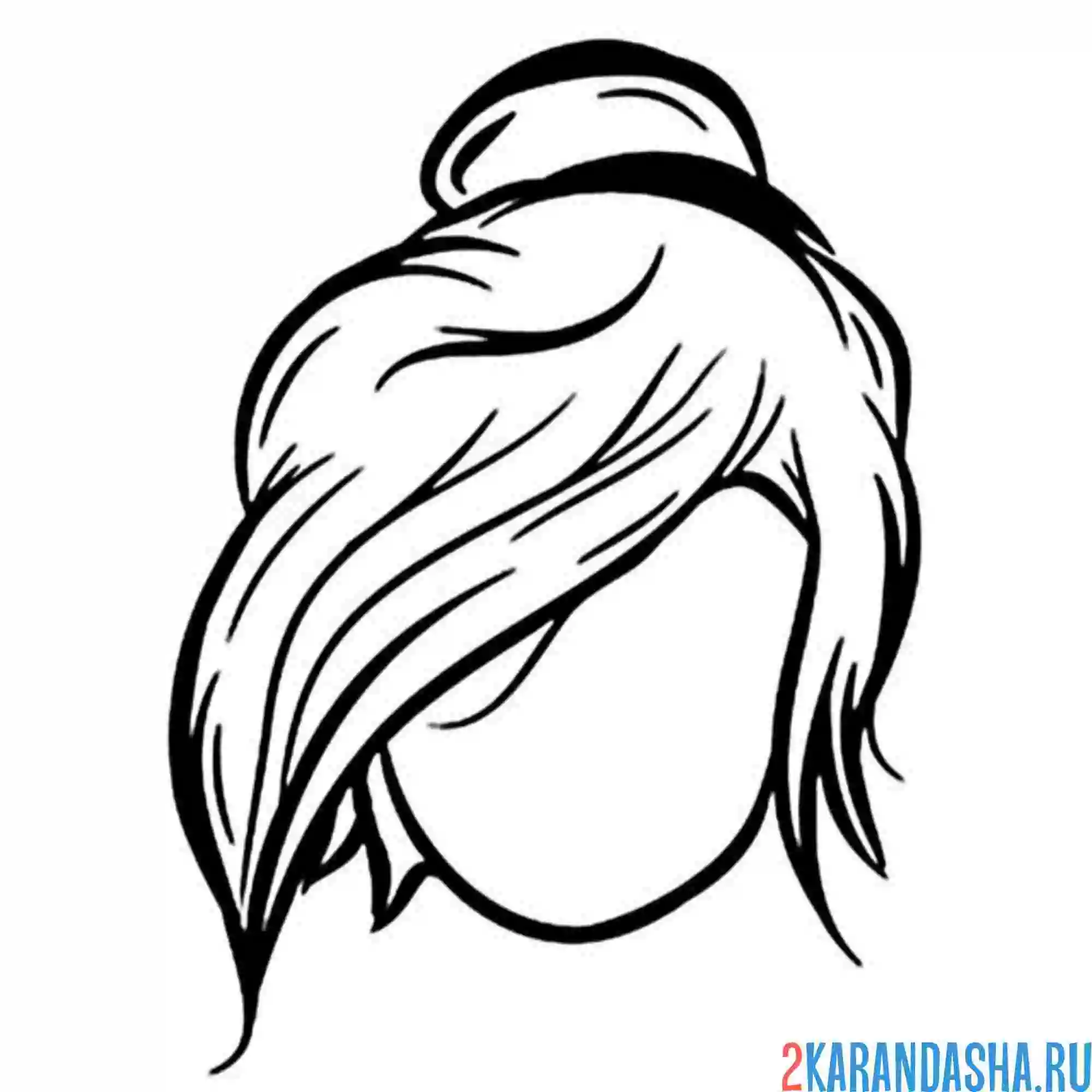 Раскраска прическа волосы без лица