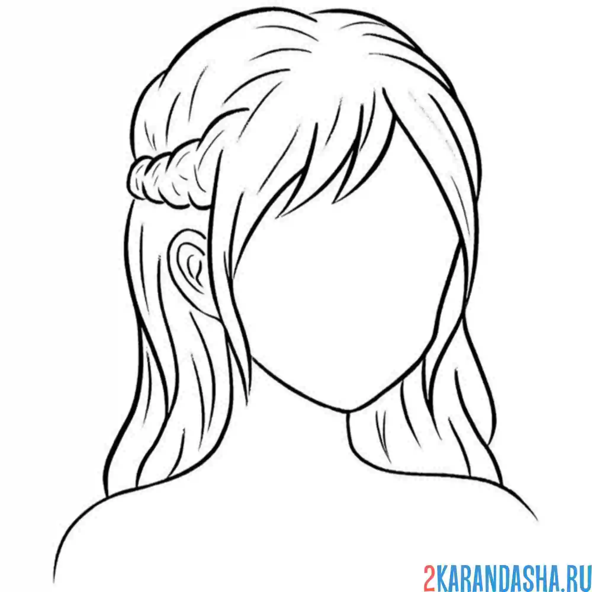 Раскраска прическа волосы аниме без лица