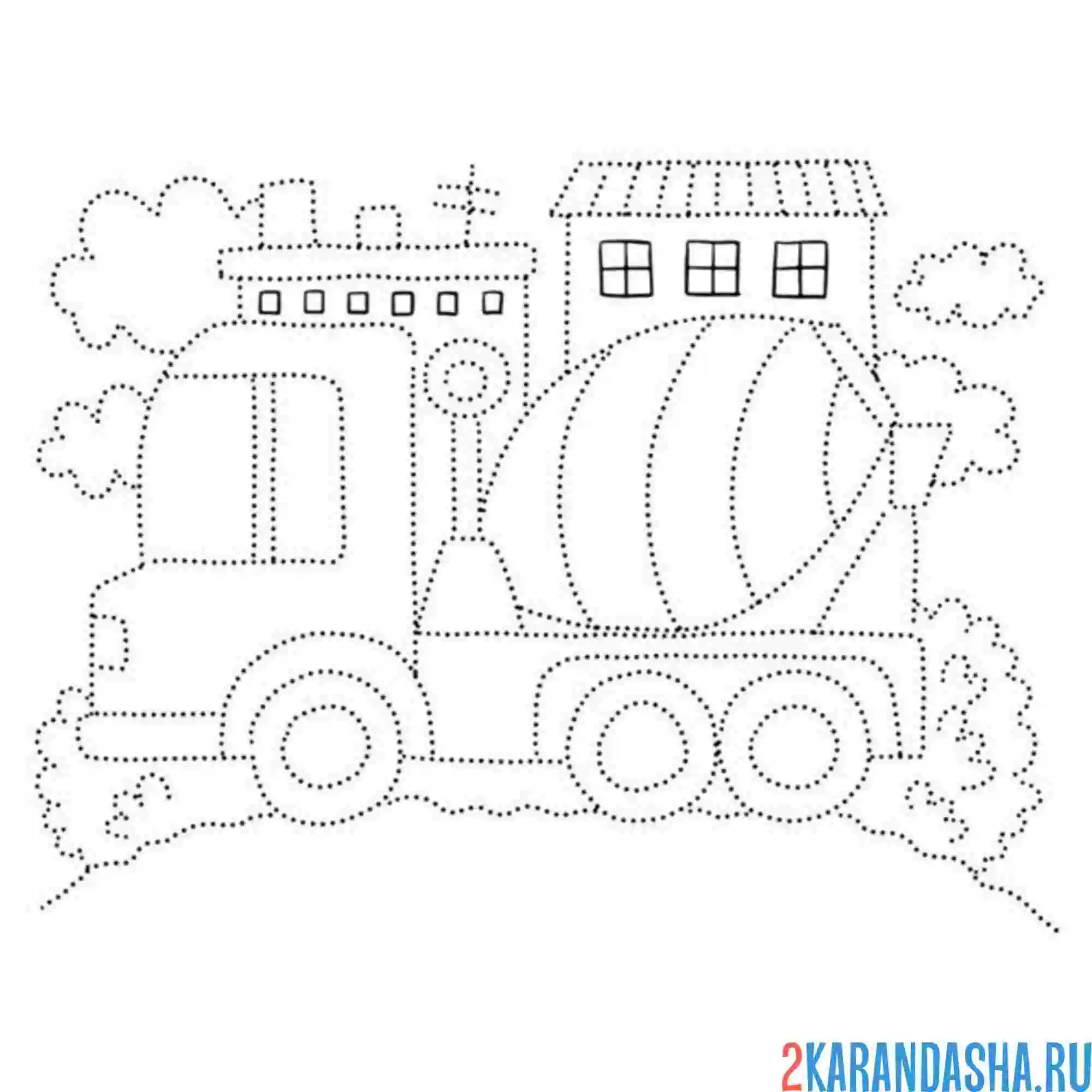 Раскраска обведи бетономешалку