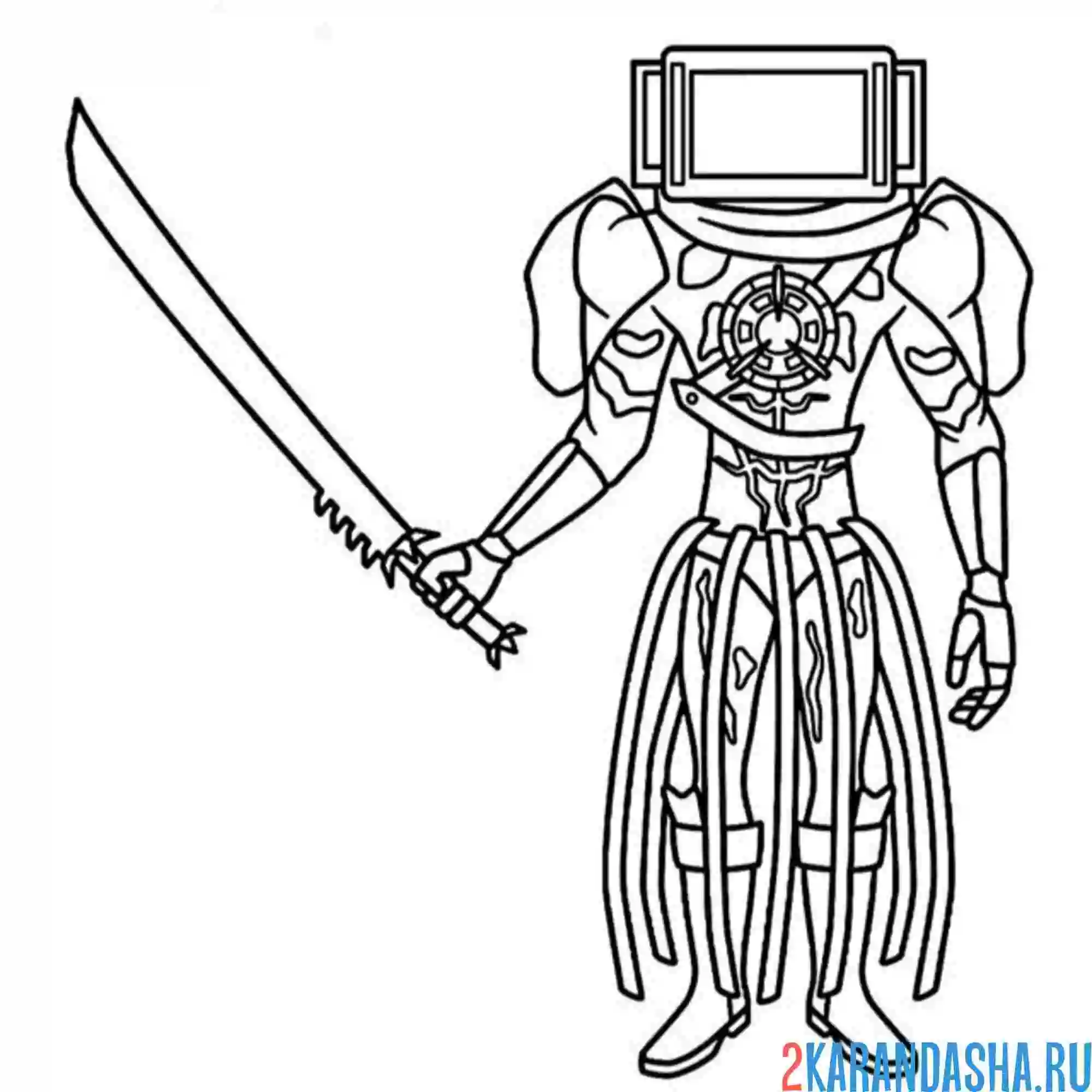 Раскраска новый мифичный титан tv man
