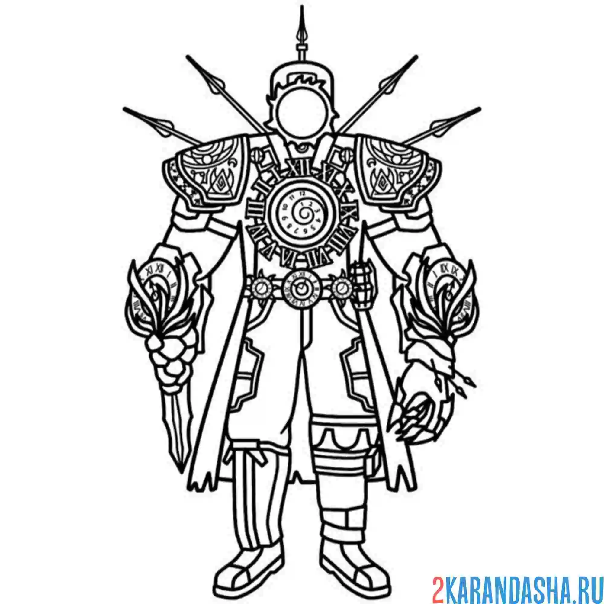 Раскраска зловещий титан клок-мен скибиди