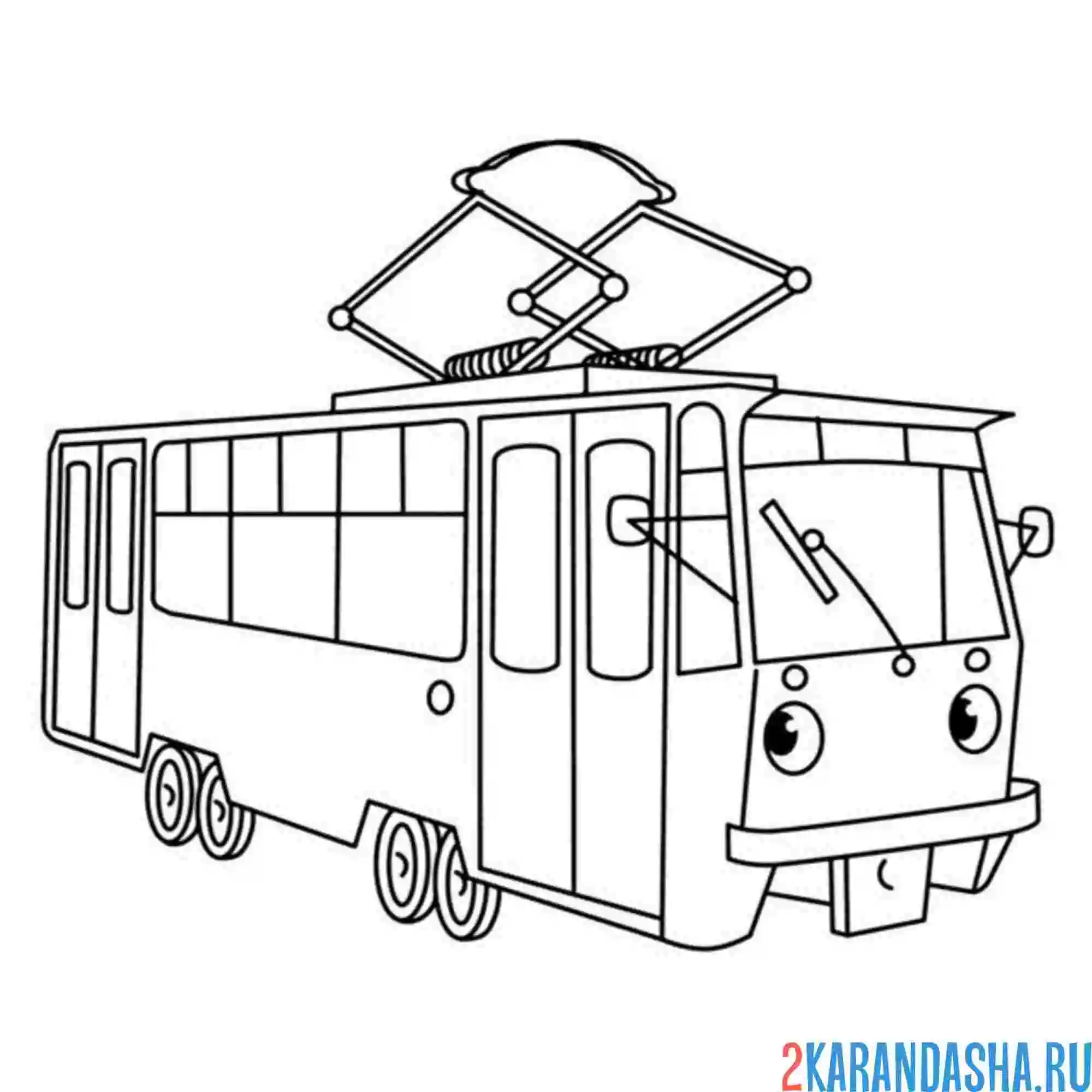 Раскраска городской трамвай