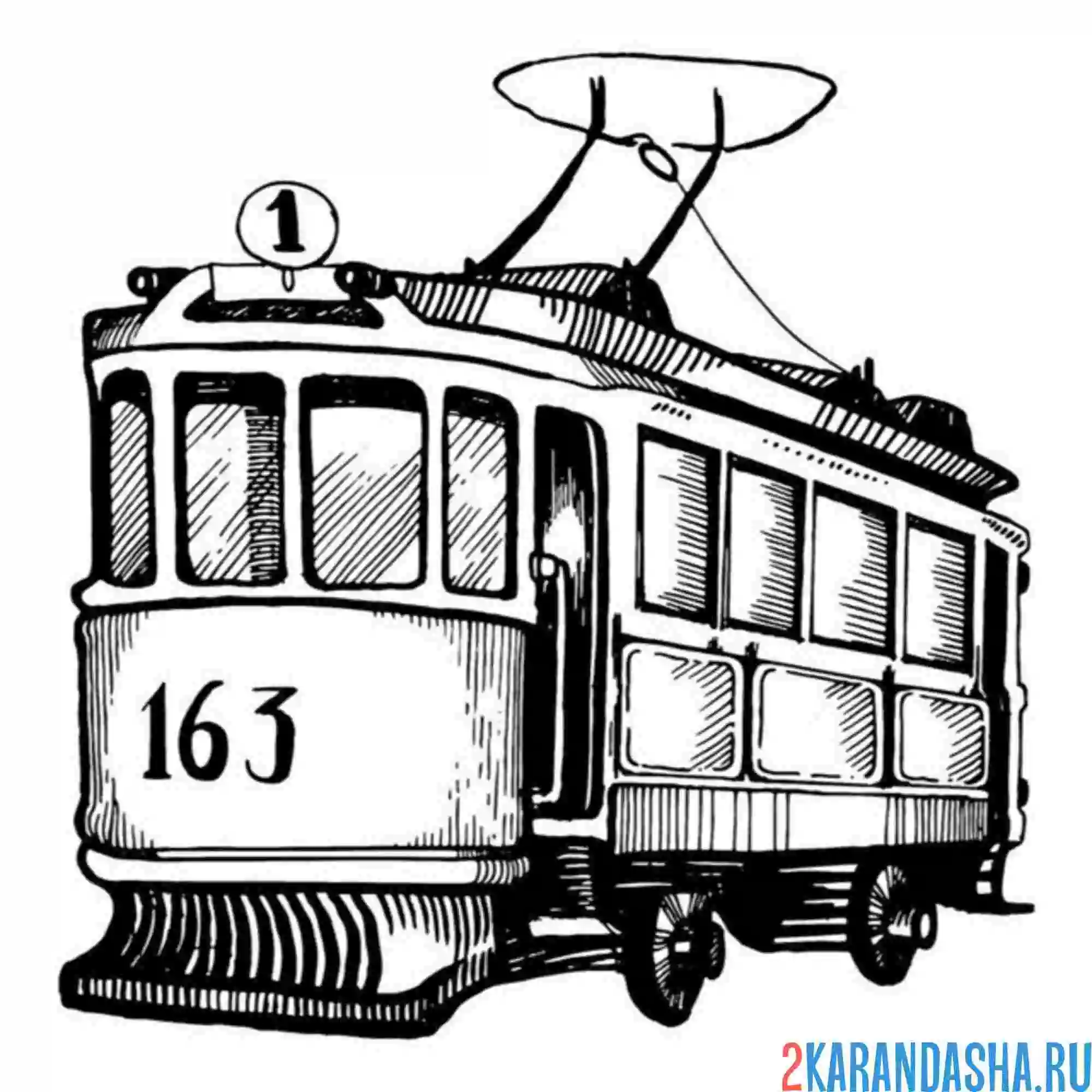 Раскраска трамвай лондон
