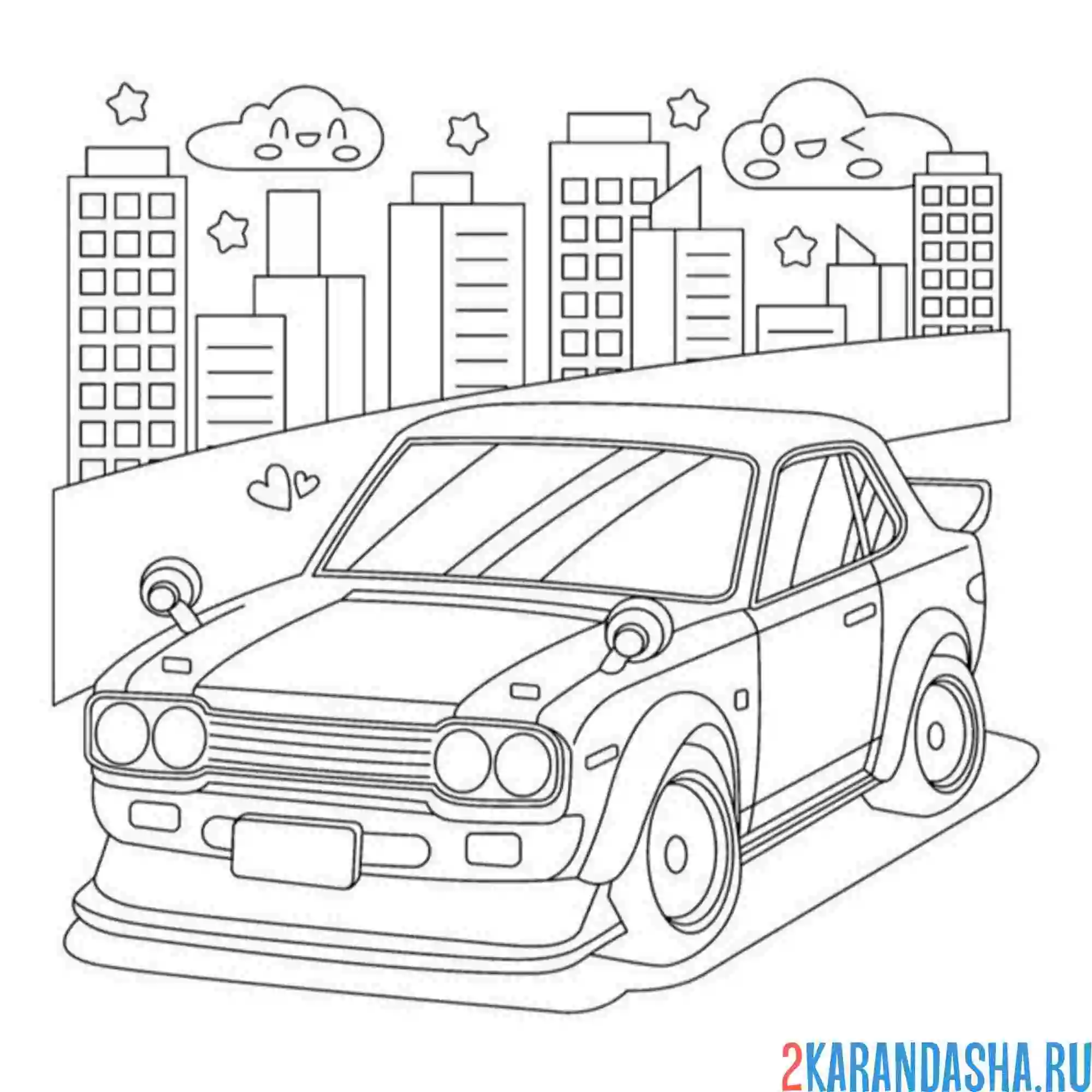 Раскраска машина для города