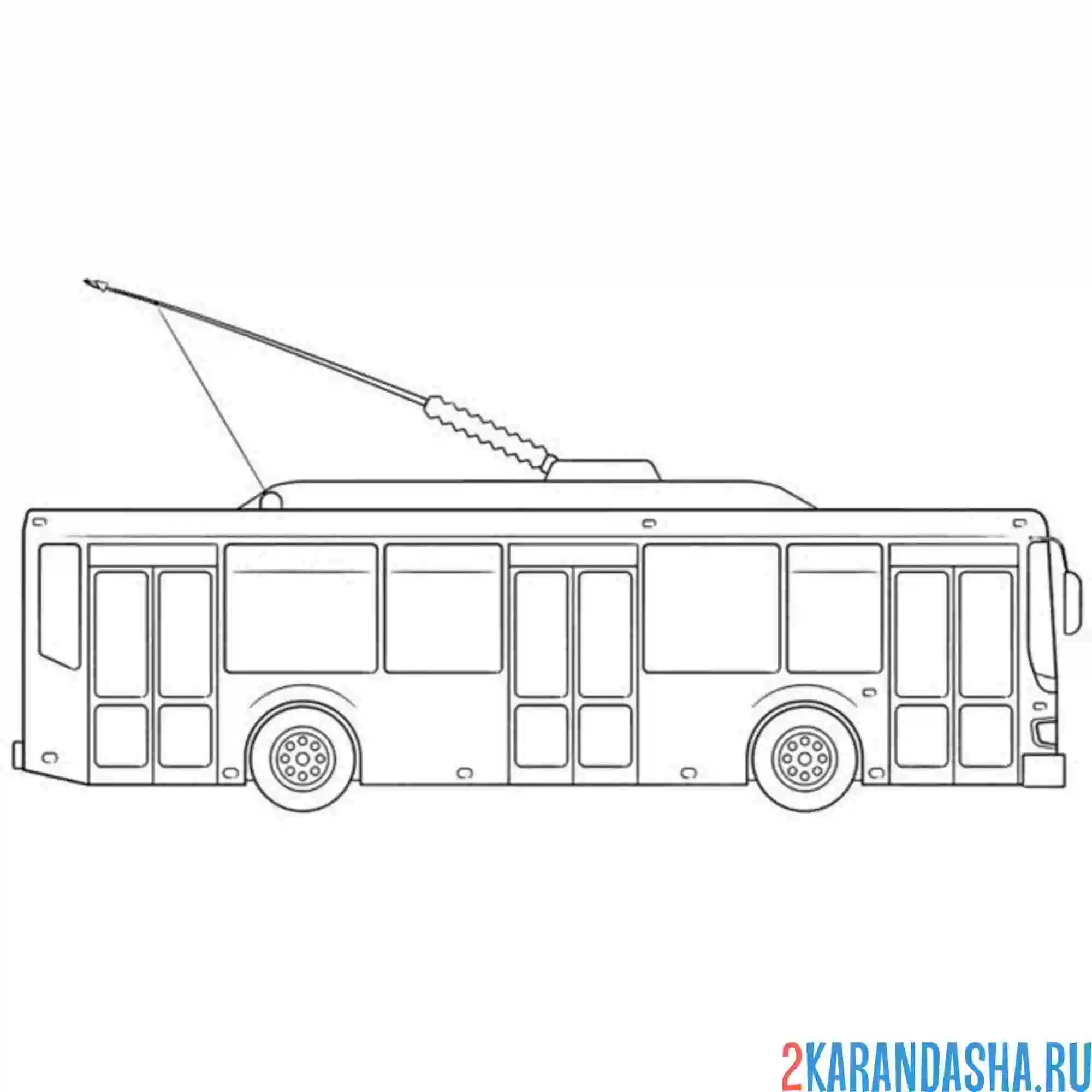 Раскраска настоящий троллейбус
