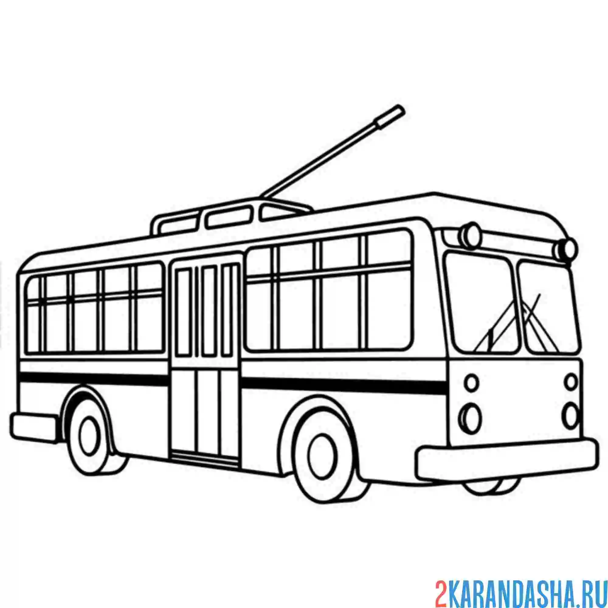 Раскраска троллейбус ретро