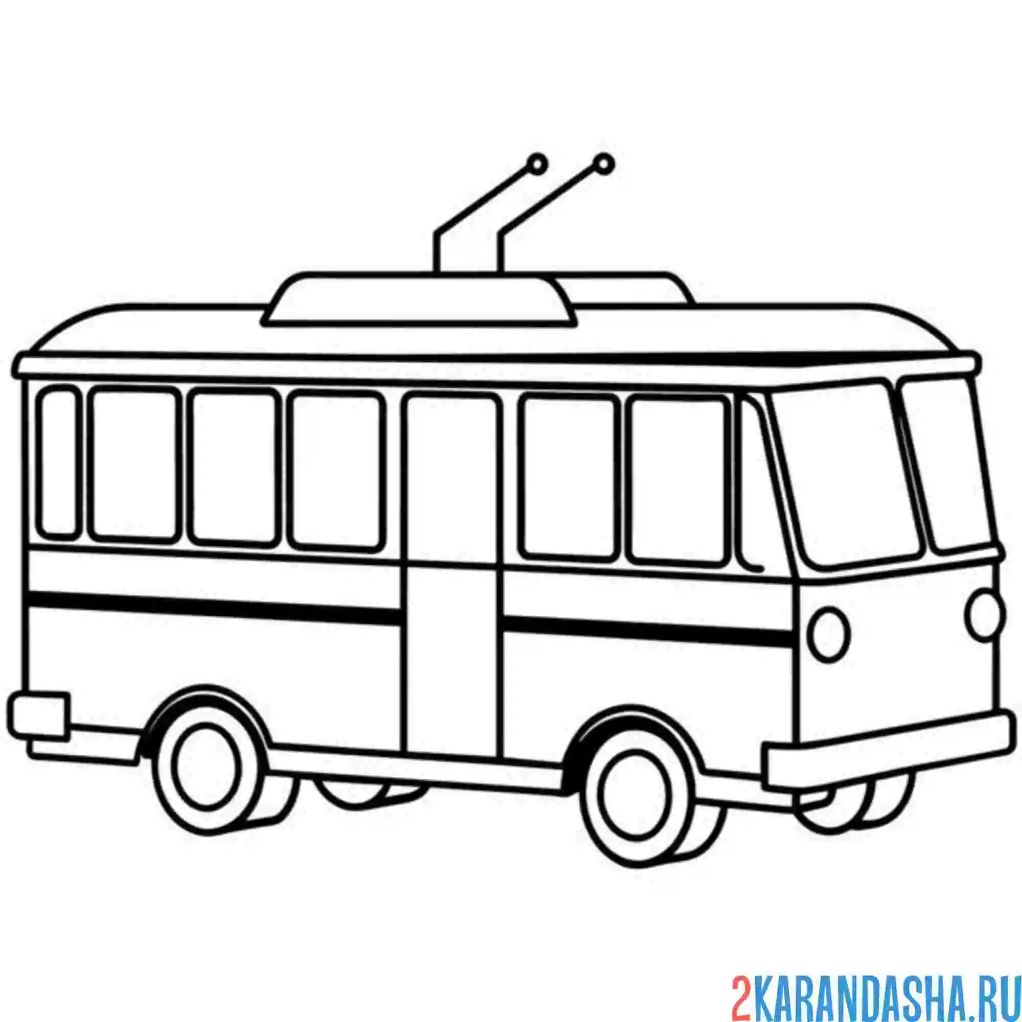 Раскраска троллейбус выдуманный