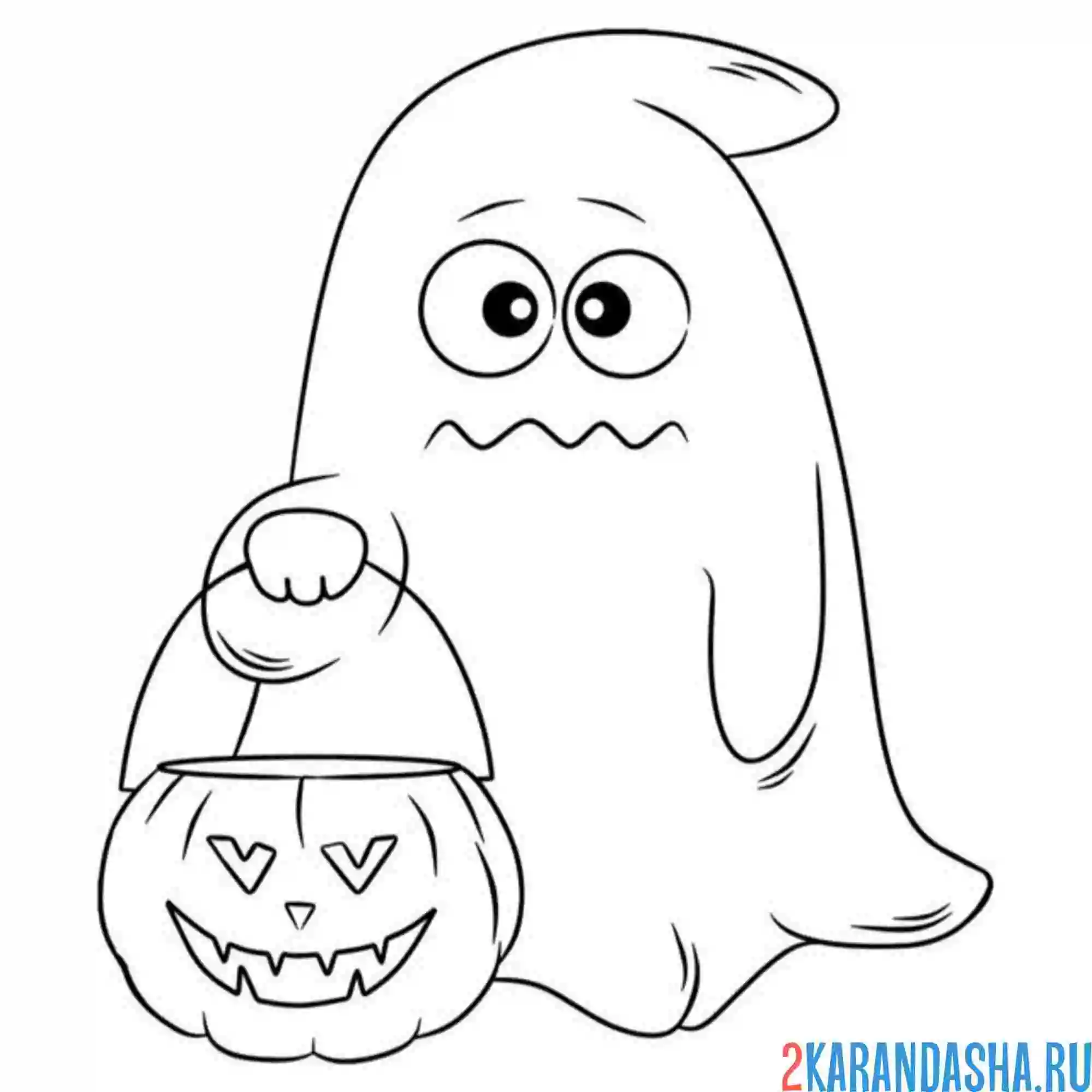 Раскраска смешной призрак привидение