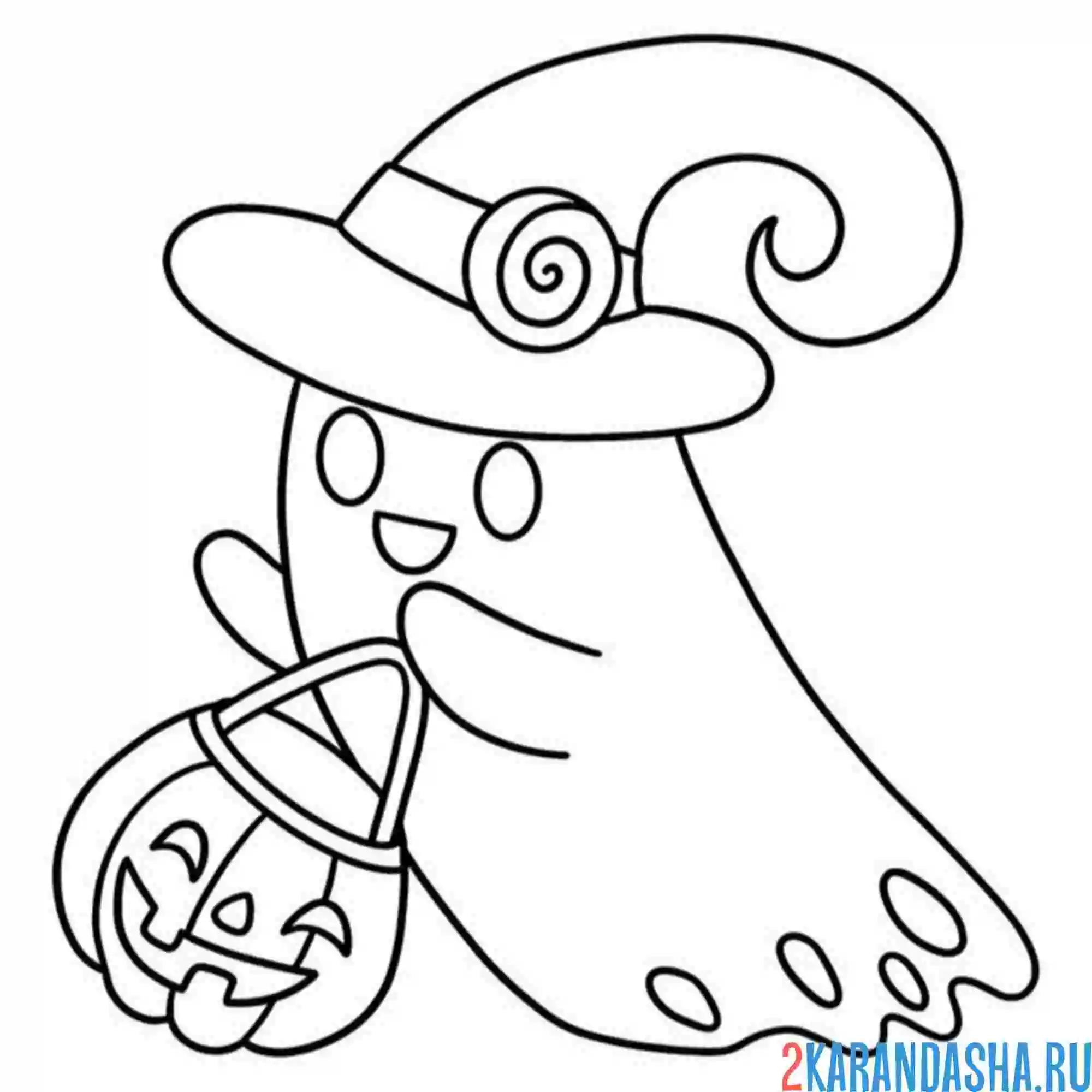 Раскраска шляпа и привидение