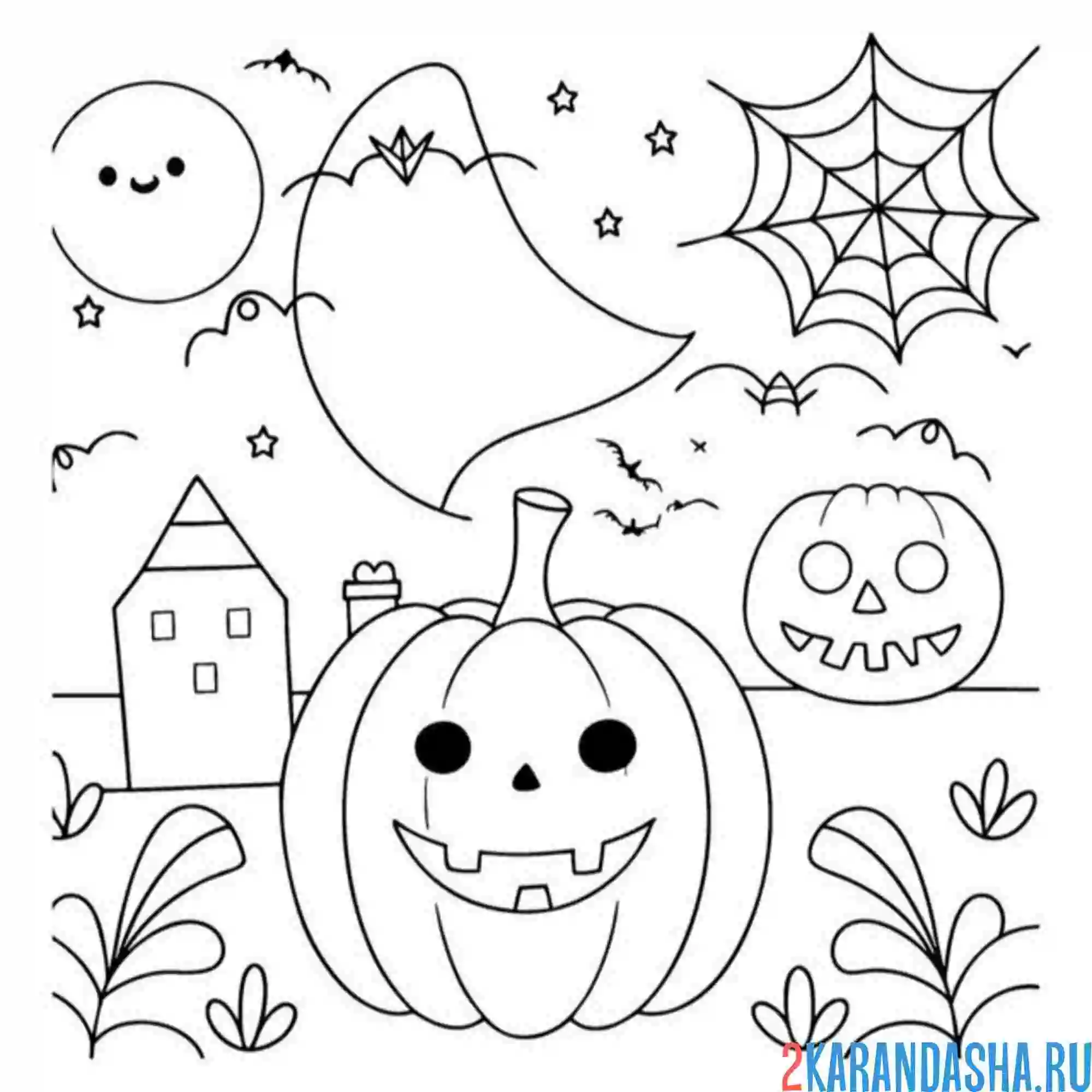 Раскраска набор хэллоуин привидение