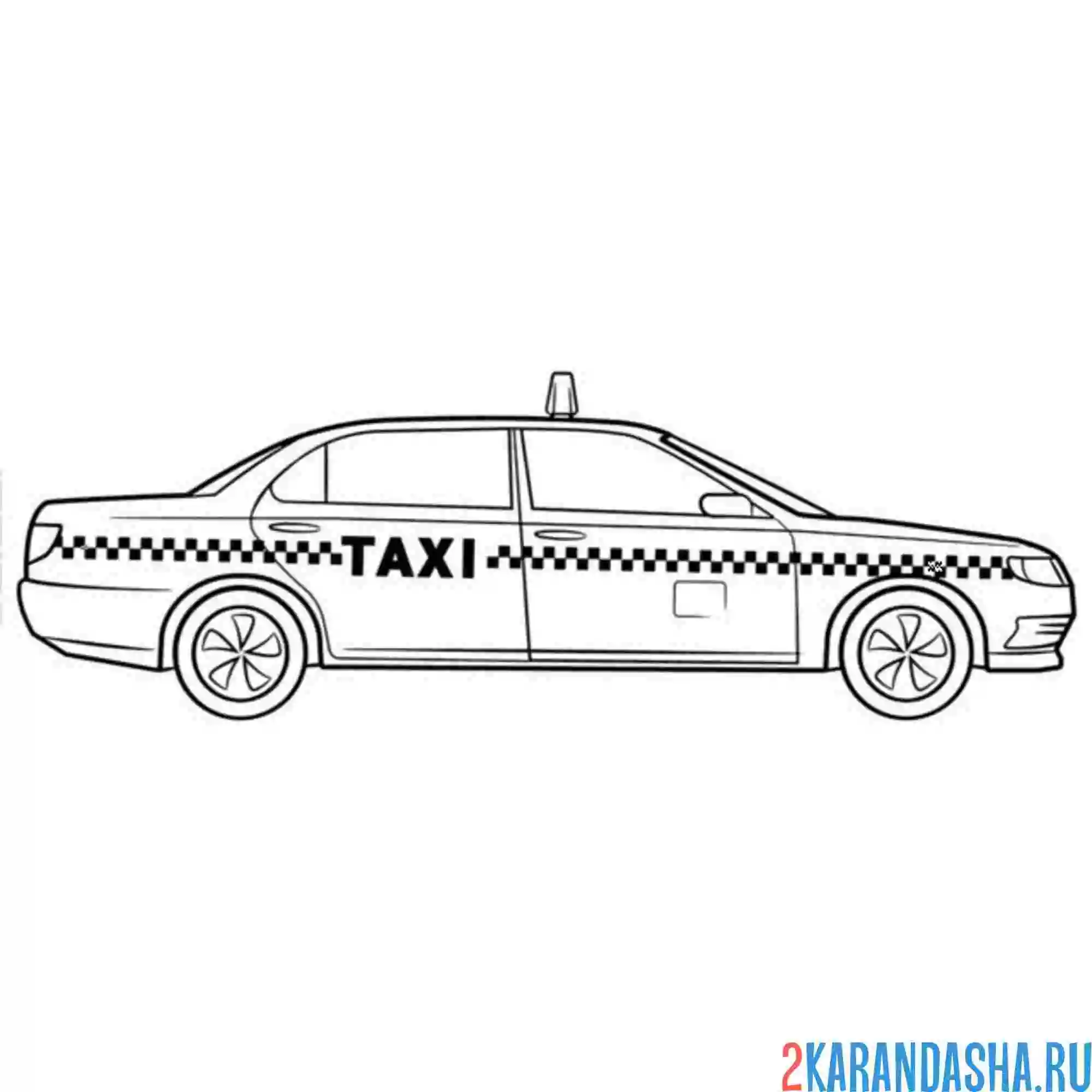 Раскраска такси машина