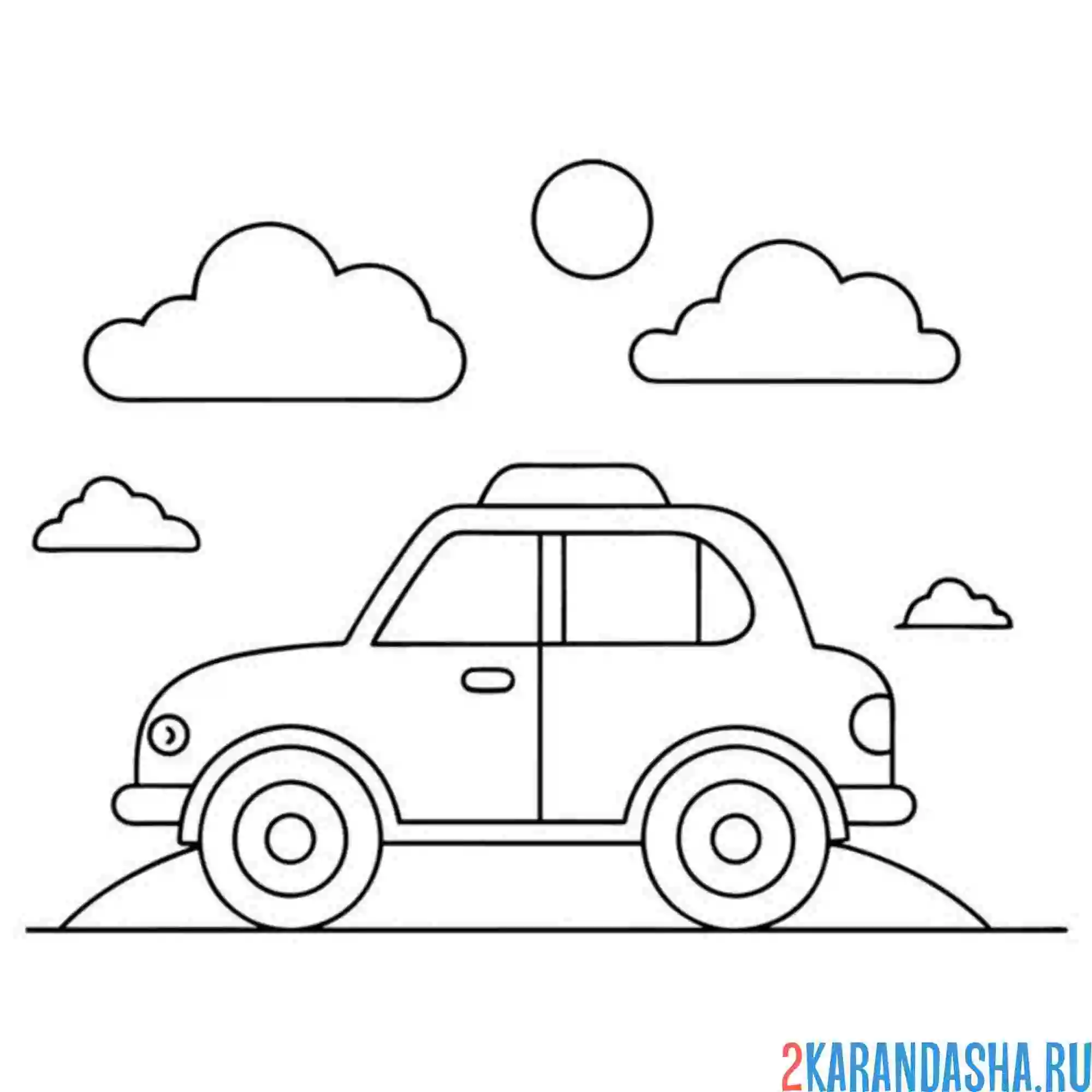 Раскраска неспешное такси