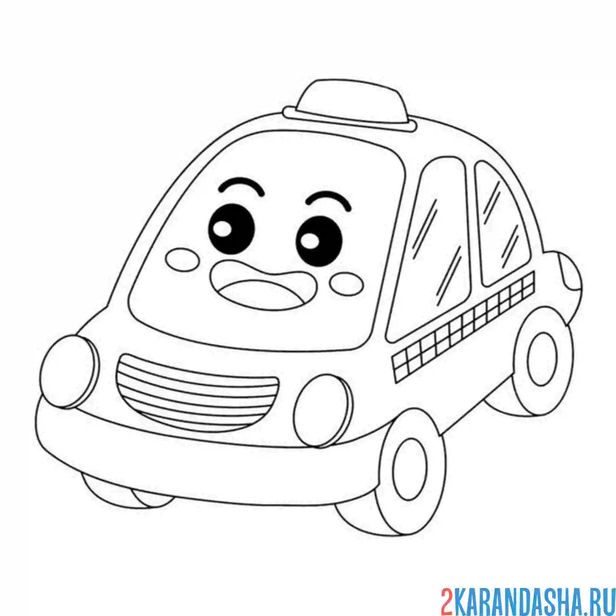 Раскраска такси мордочка